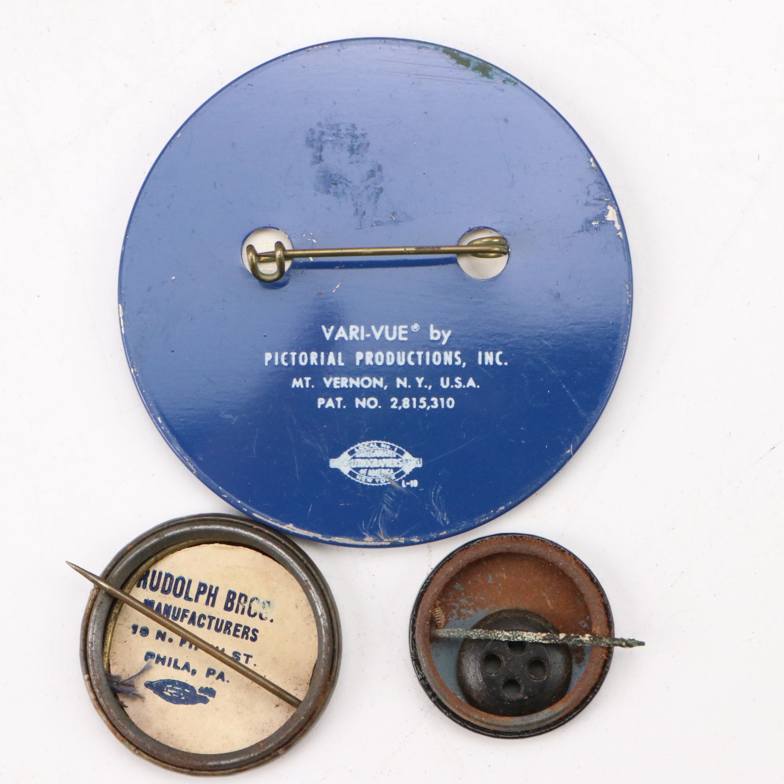 General Sherman, John F. Kennedy and Nixon Pinbacks with Book and More