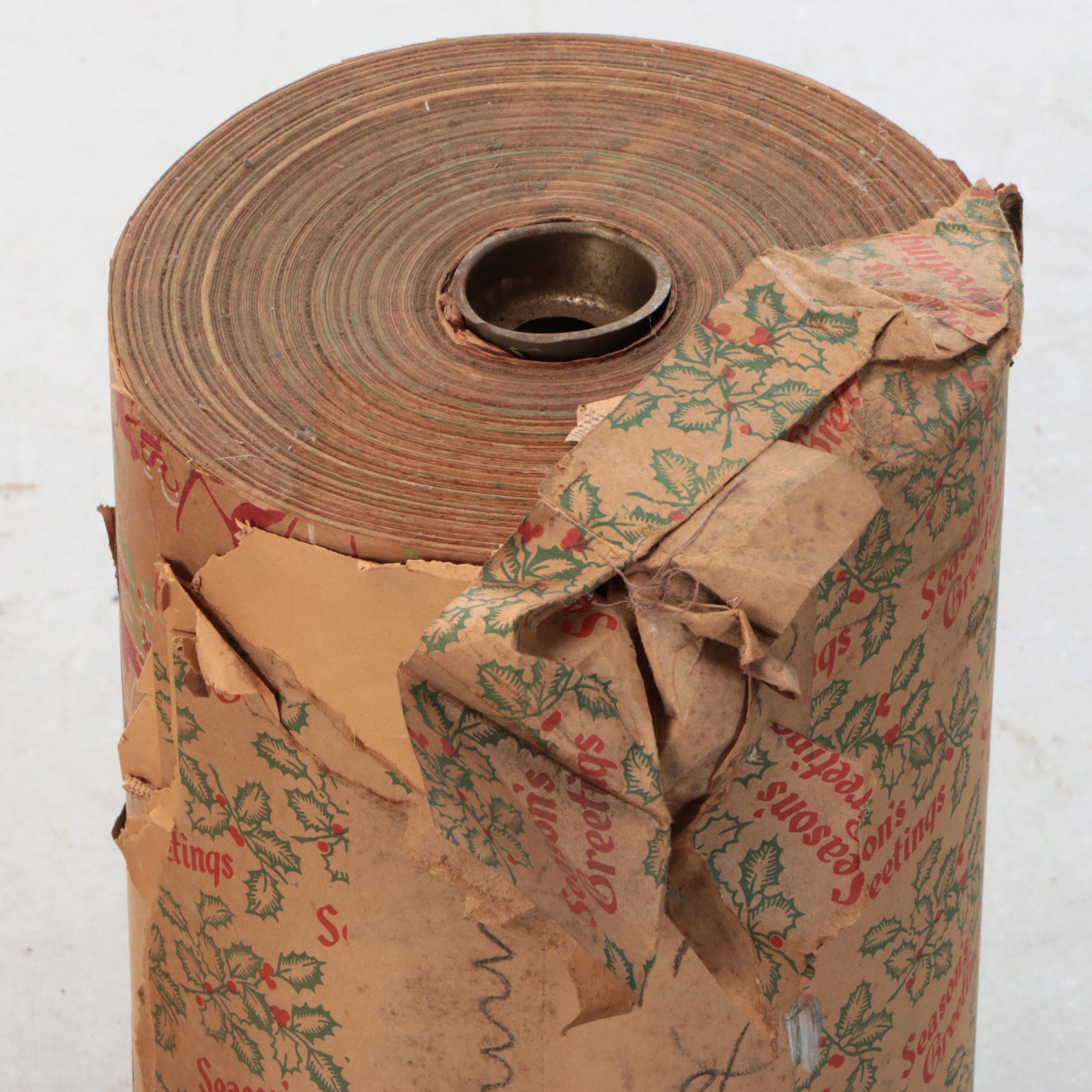 Vintage Christmas-Themed Wrapping Paper Reams