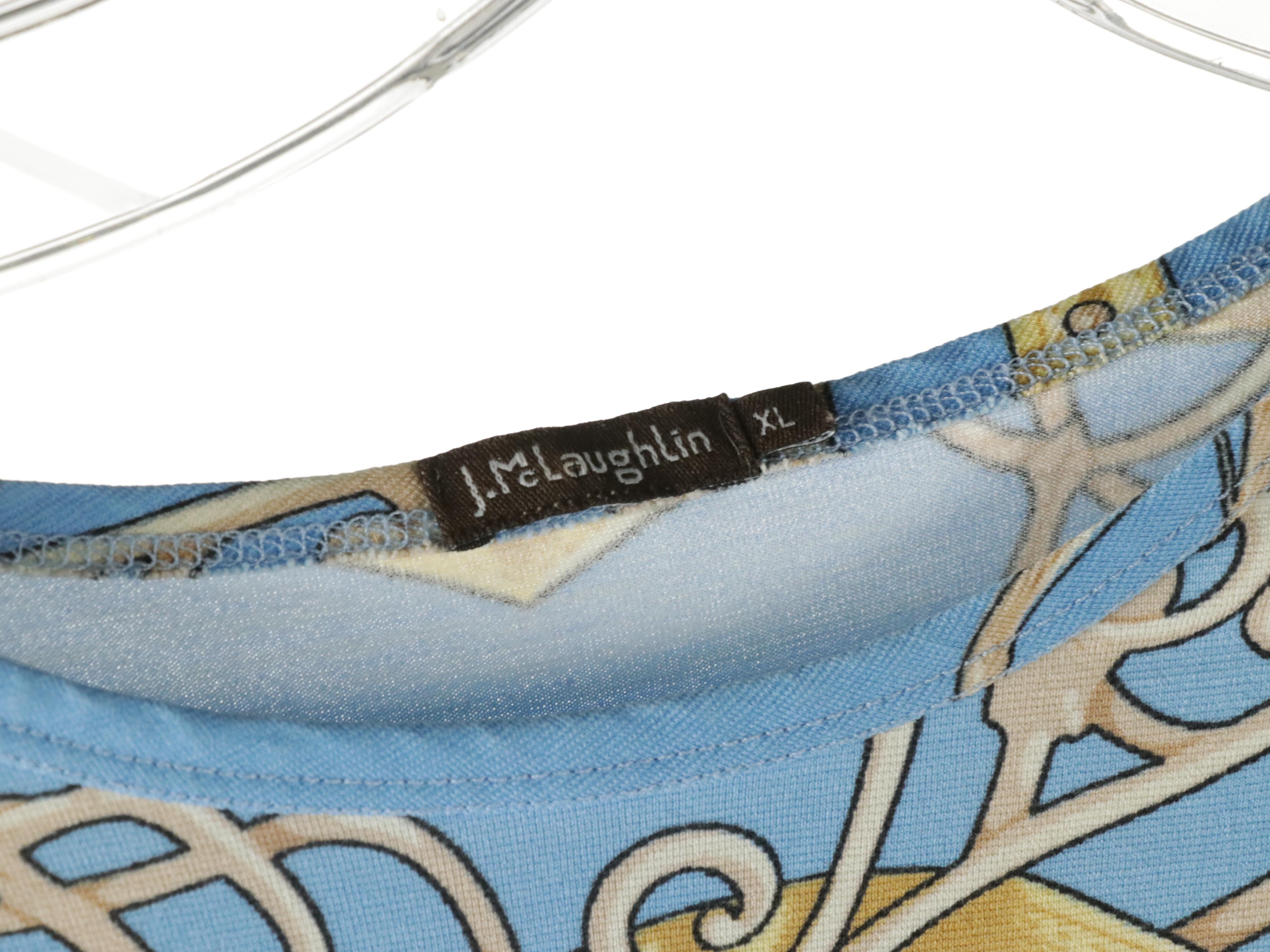 J. McLaughlin Silk, Other Printed and White Long Sleeve Tops and Polo Shirt