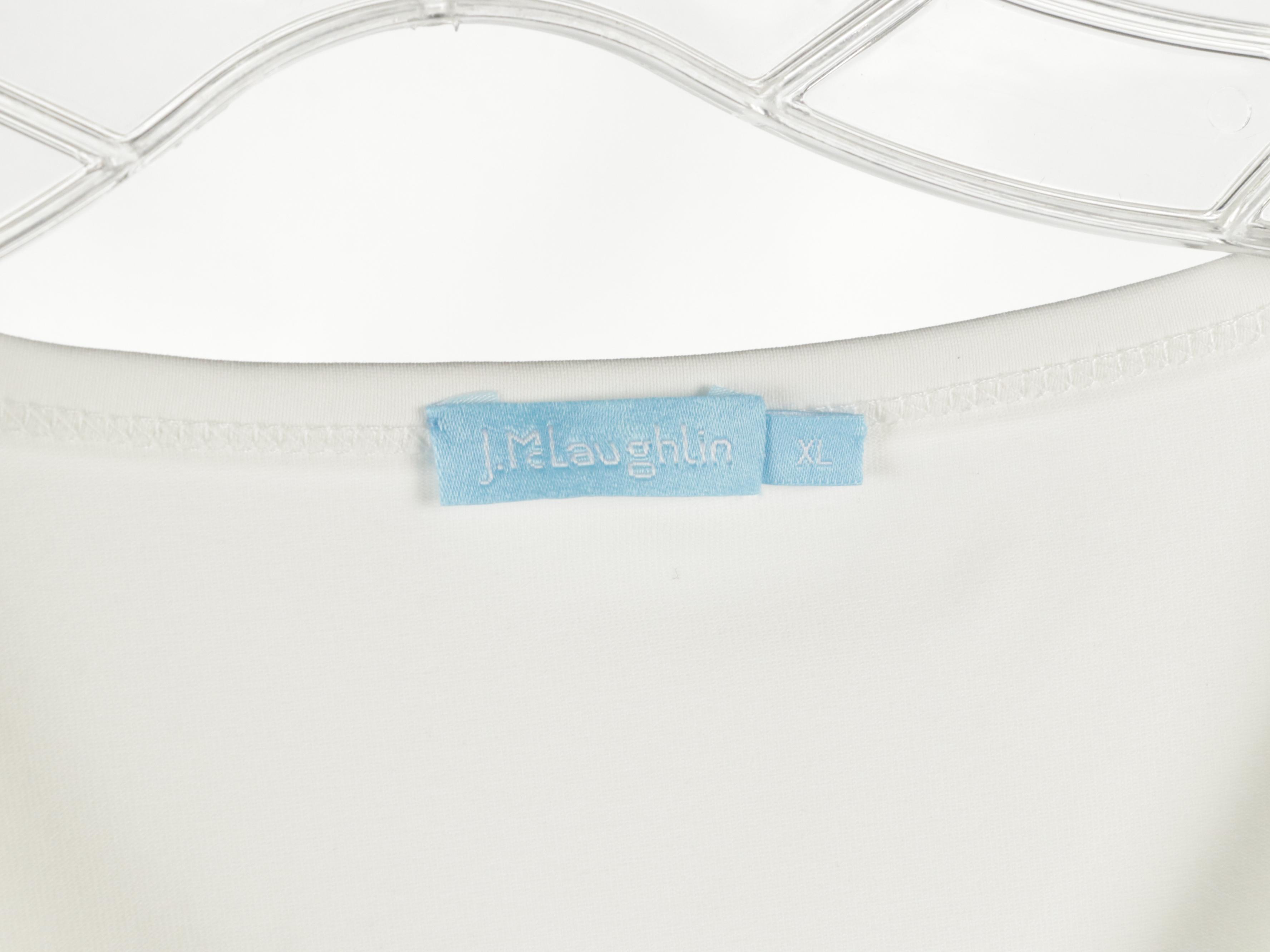 J. McLaughlin Silk, Other Printed and White Long Sleeve Tops and Polo Shirt