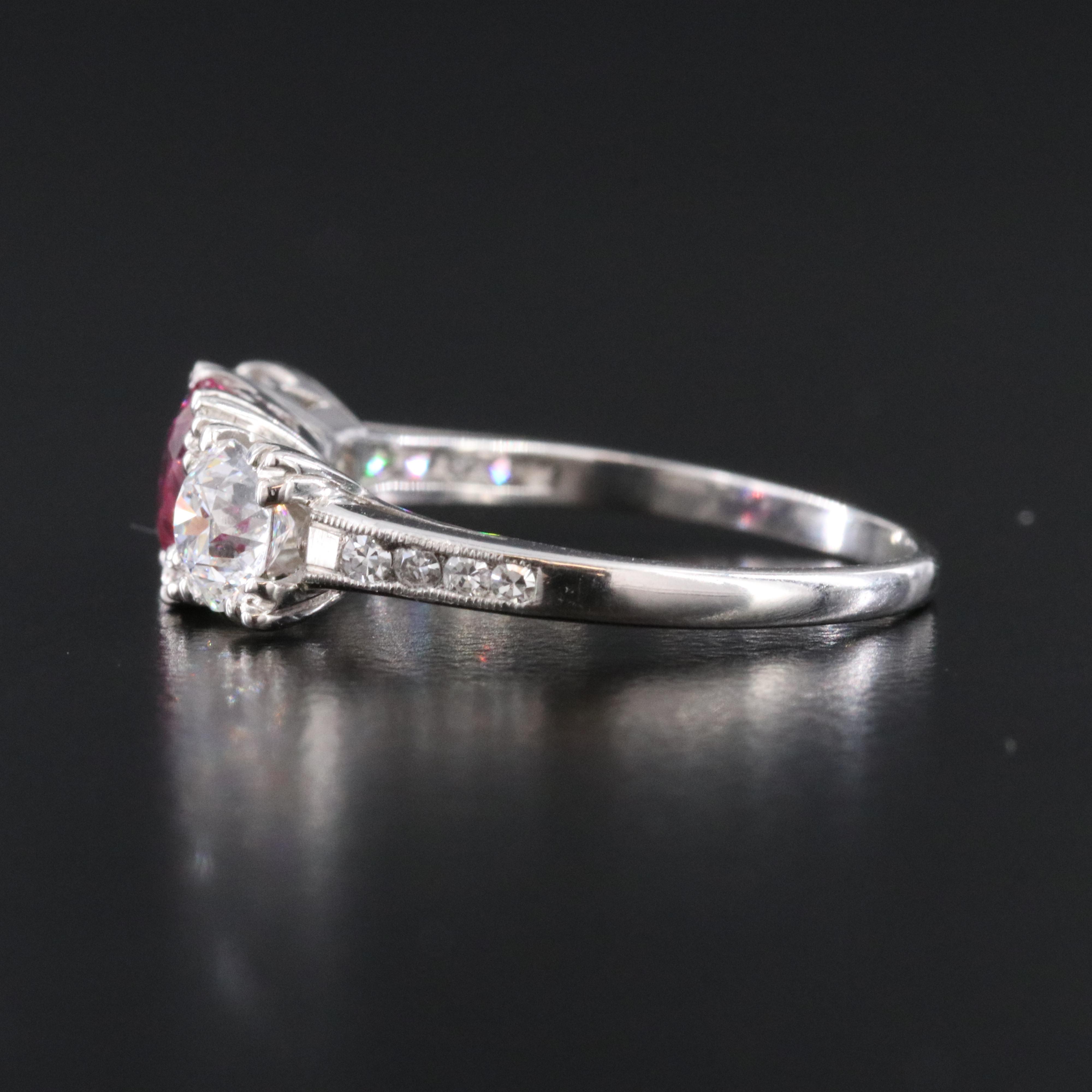 Platinum 1.24 CT Unheated Ceylon Sapphire and Diamond Ring, Online GIA Report