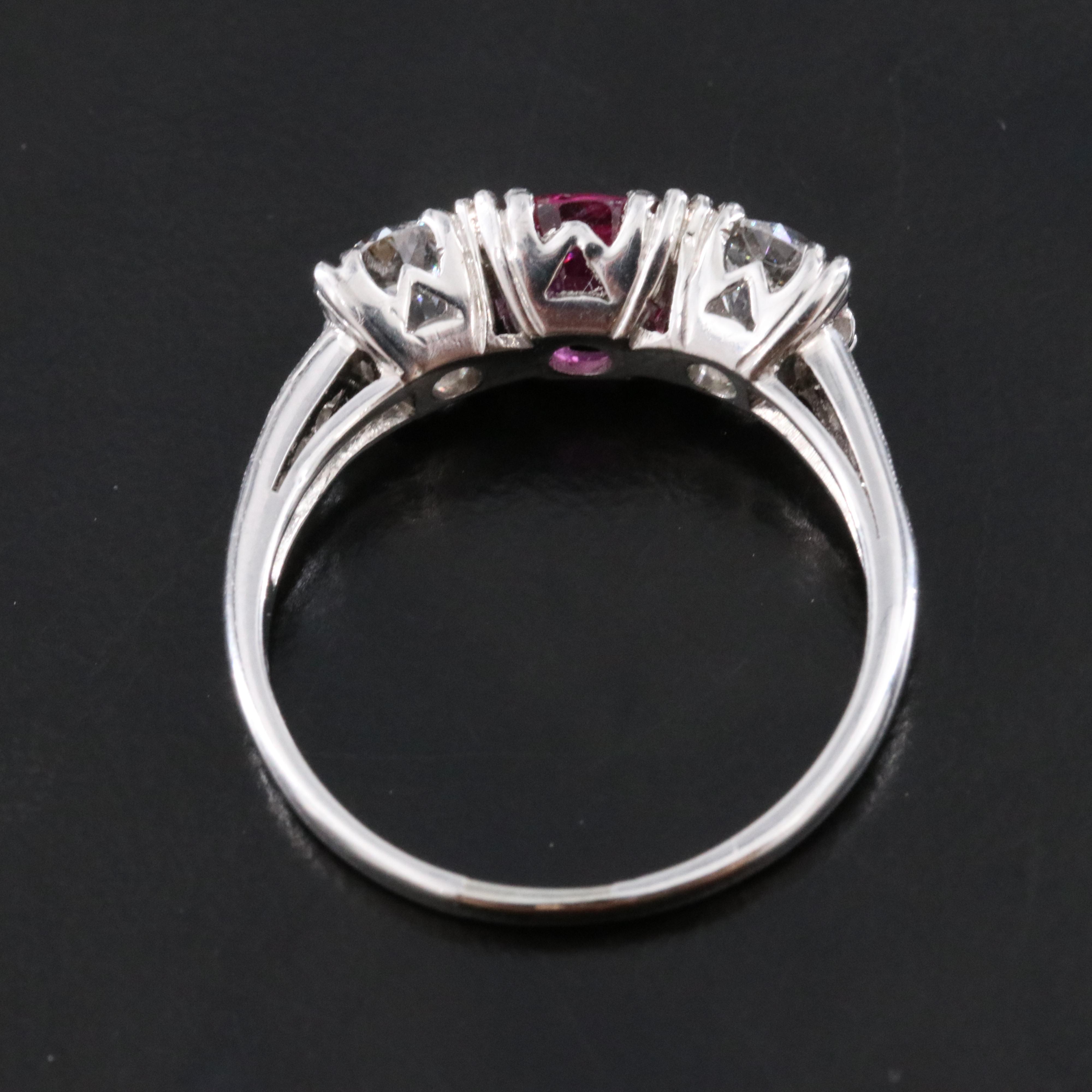 Platinum 1.24 CT Unheated Ceylon Sapphire and Diamond Ring, Online GIA Report