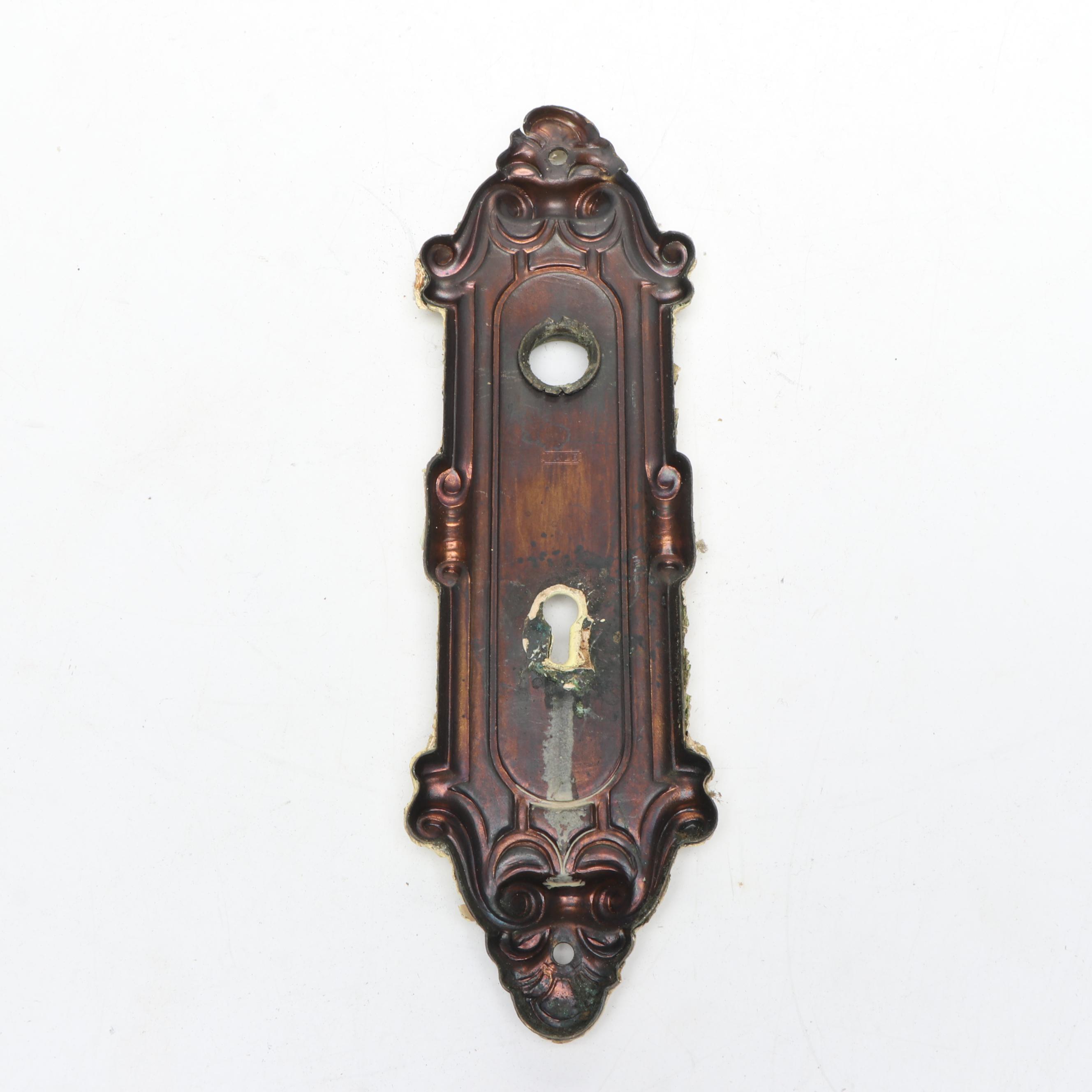 Assortment of Vintage Brass, Metal, and Wood Doorknobs with Cast Iron Locks