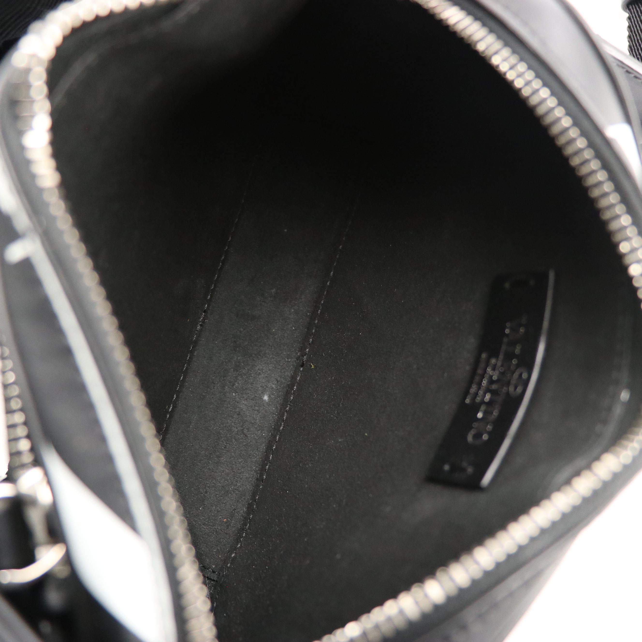 Valentino Garavani Black & White VLTN Leather Crossbody Clutch Bag