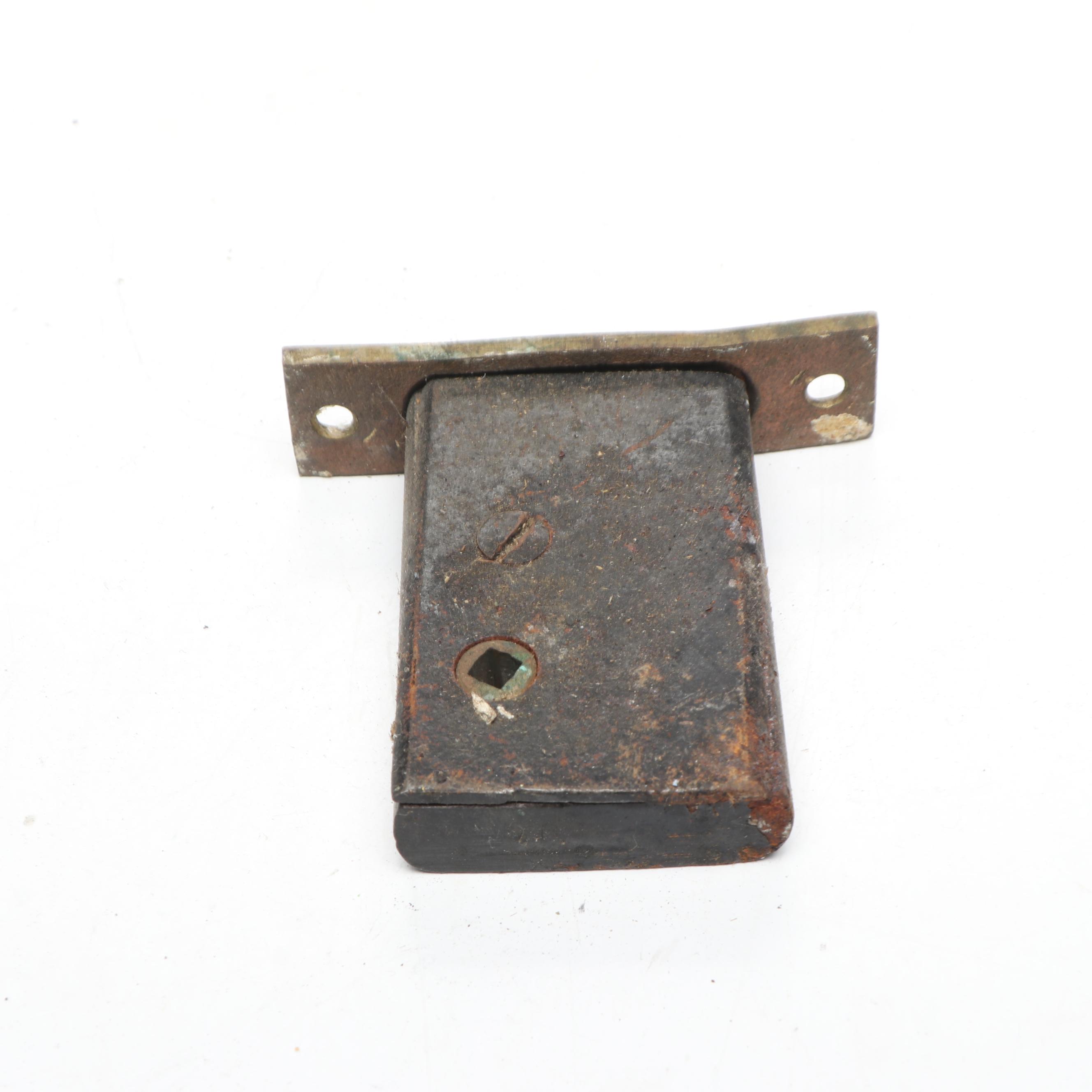 Assortment of Vintage Brass, Metal, and Wood Doorknobs with Cast Iron Locks