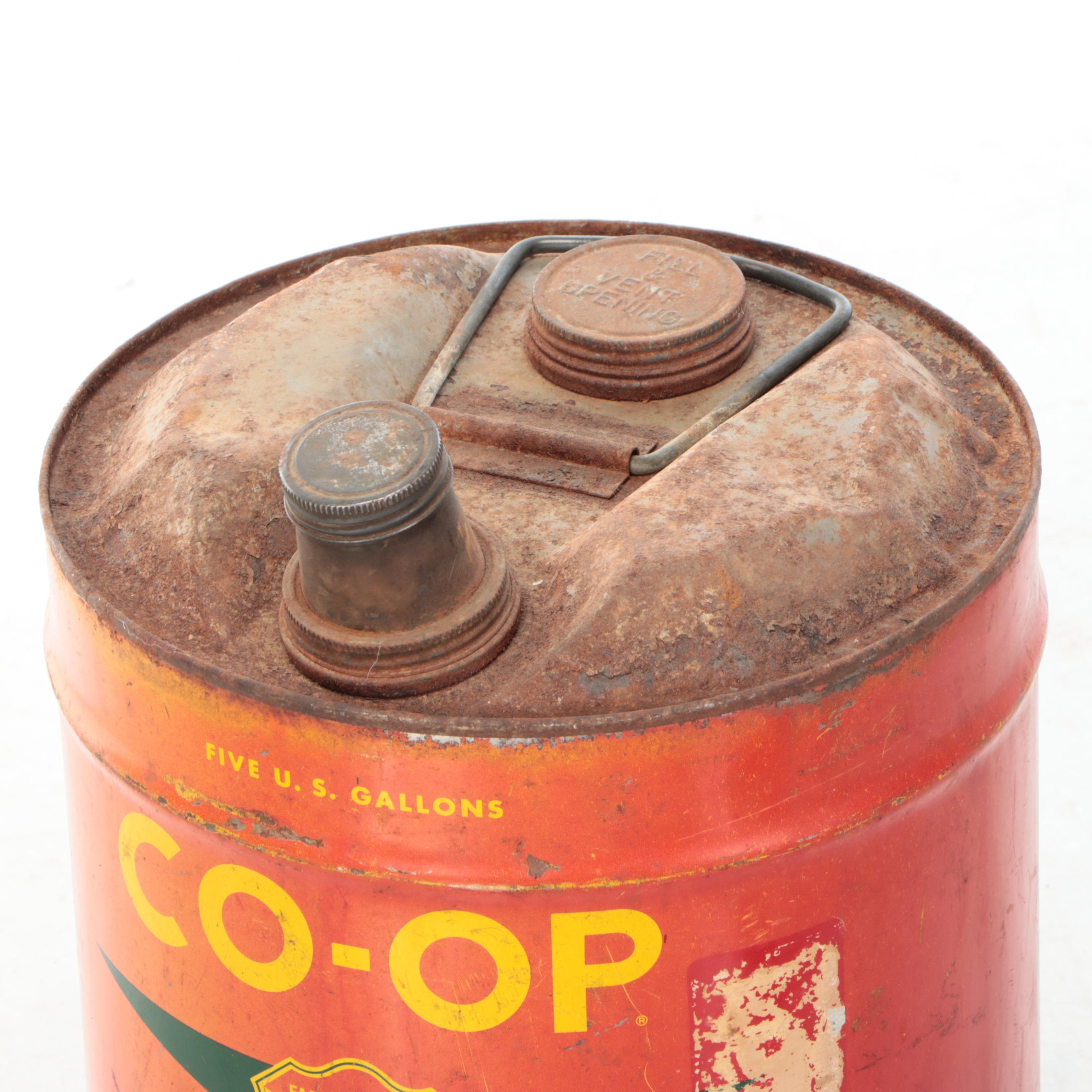 Farmers Union Central Exchange Co-Op with Other Oil Cans, Mid-20th Century