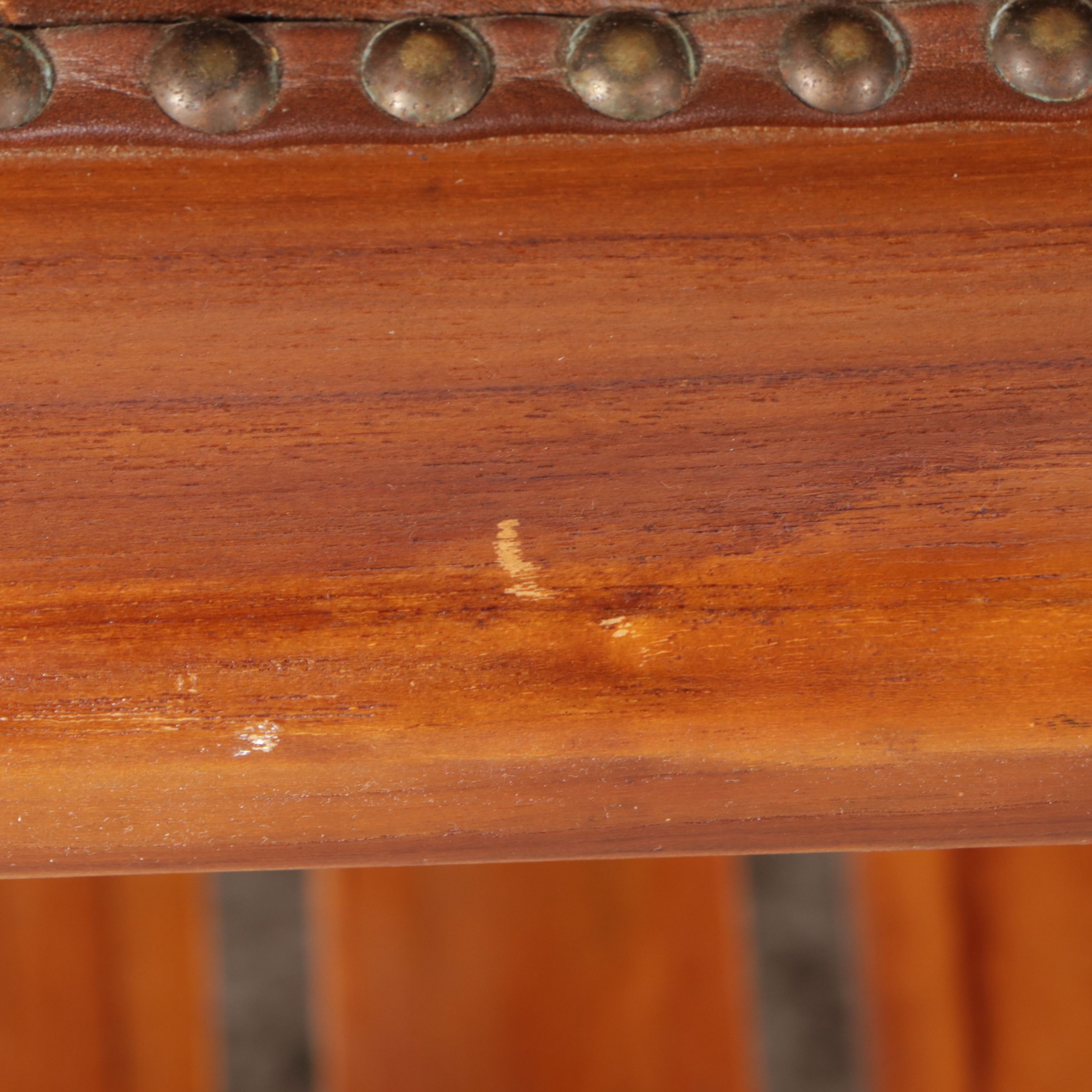 Grandin Road "Augusto" Leather and Teak Bench