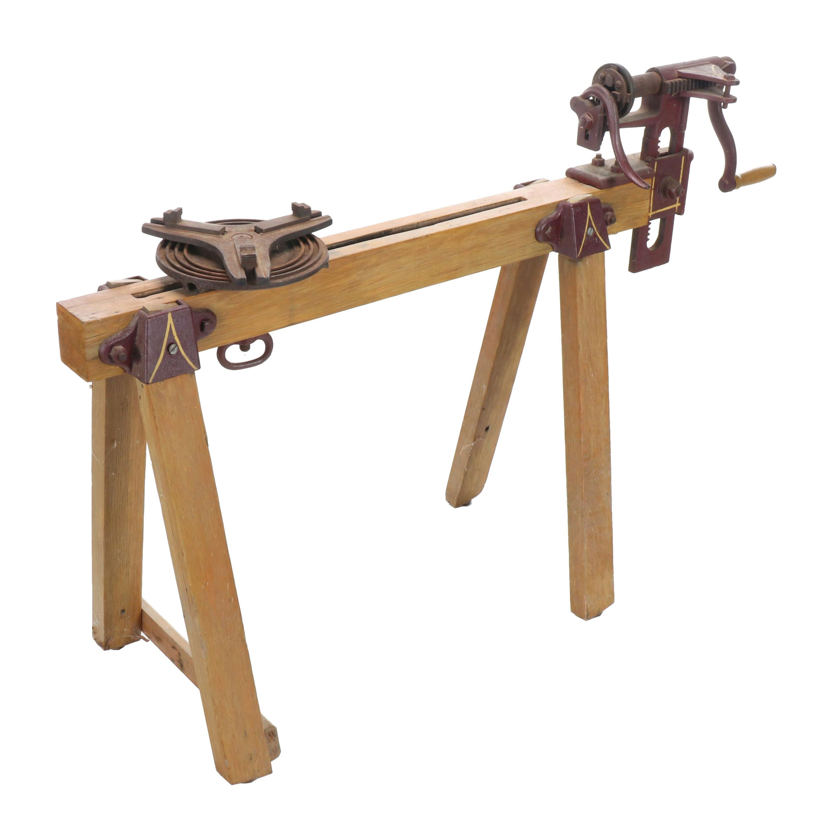 Industrial Cast Iron Rod Shaper with Wooden Work Horse