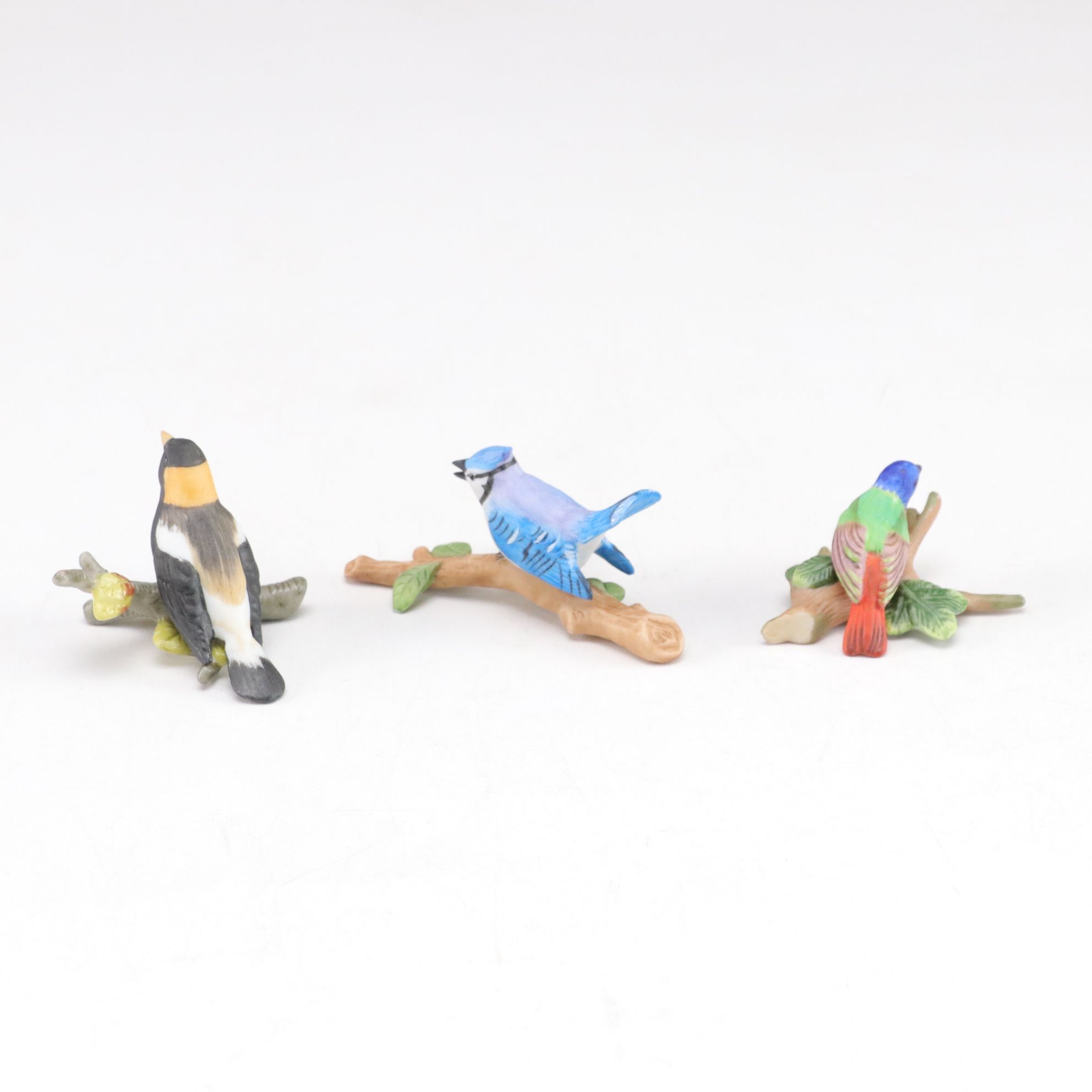 Royal Cornwall Miniature Porcelain Bird Figurines & Case