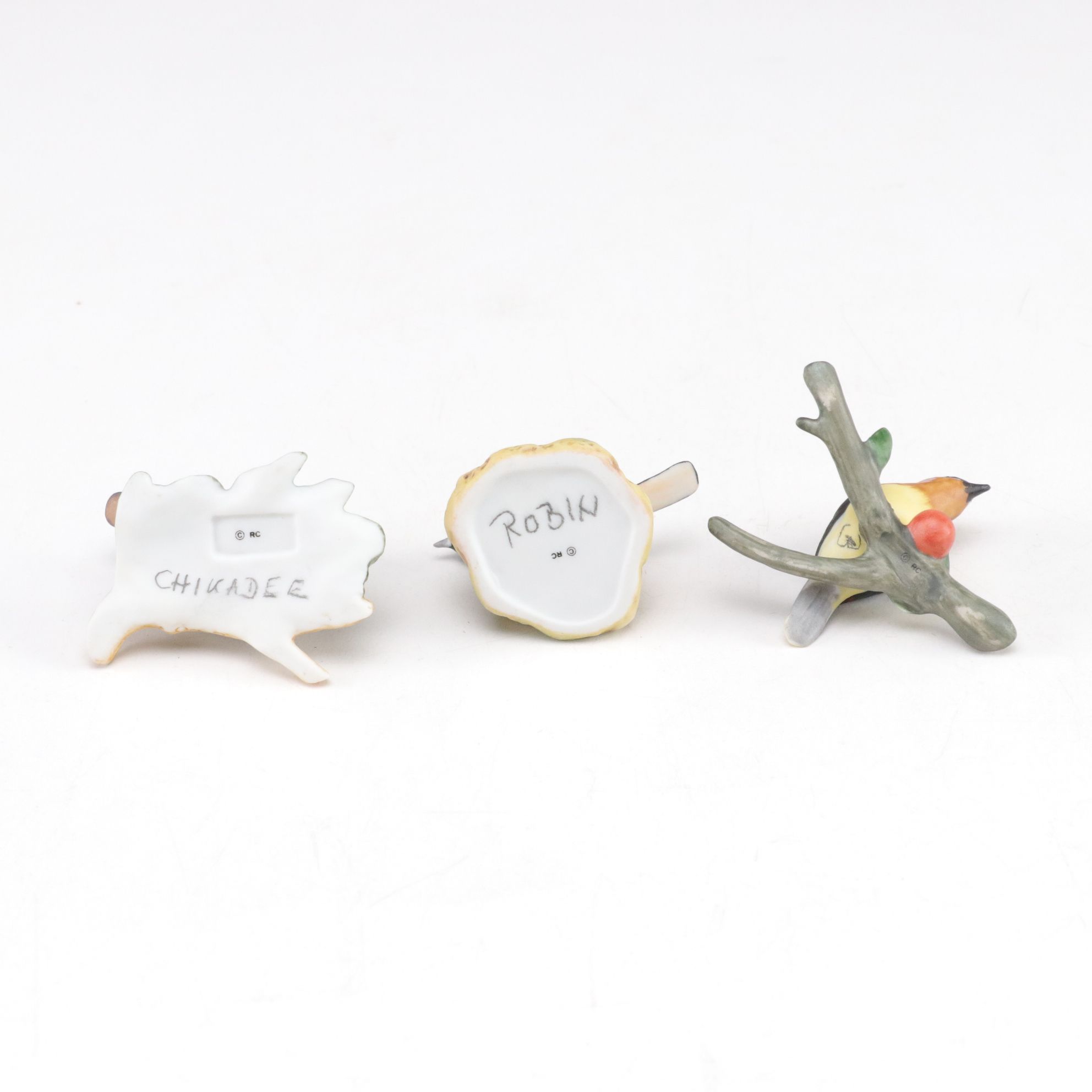 Royal Cornwall Miniature Porcelain Bird Figurines & Case