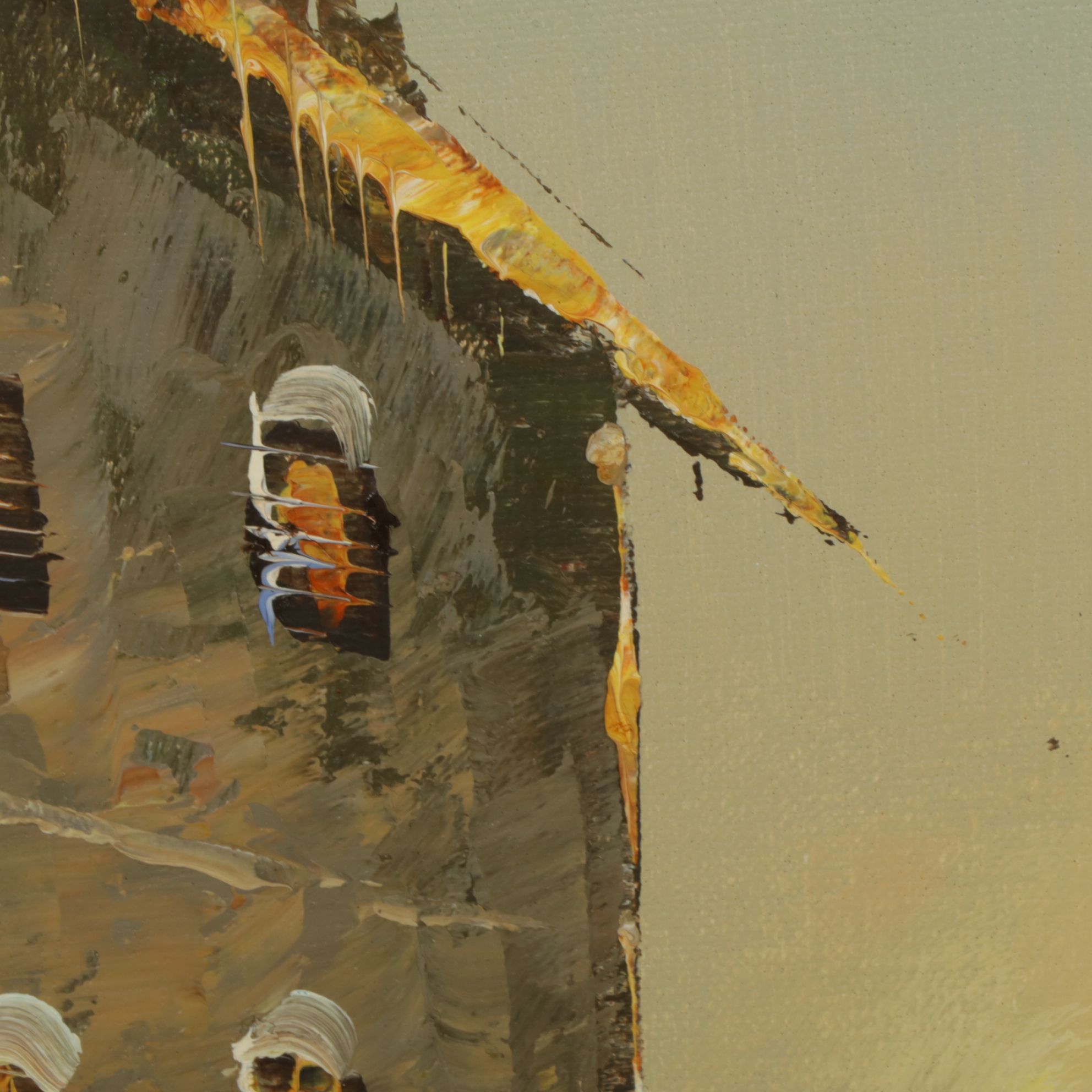 K. Polary Impressionist Oil Painting of Commuters in a Parisian Cityscape