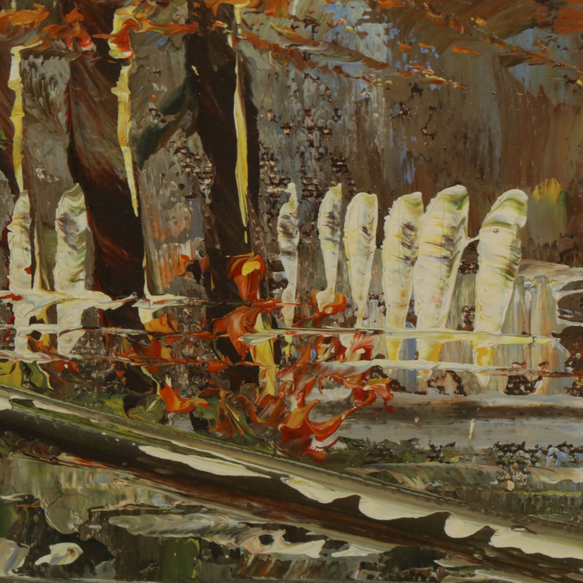 K. Polary Impressionist Oil Painting of Commuters in a Parisian Cityscape