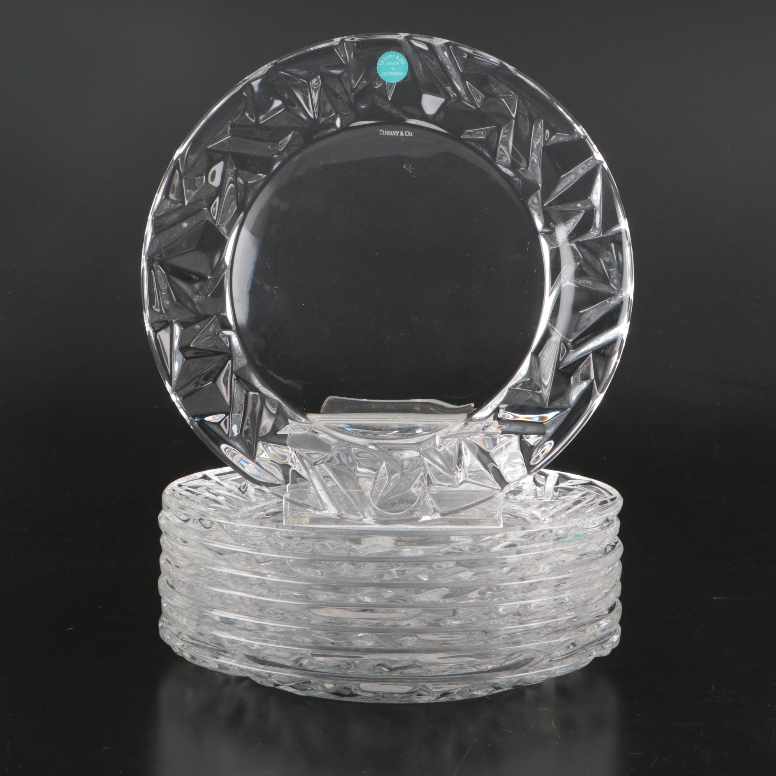 Tiffany & Co. "Rock Cut" Crystal Salad Plates