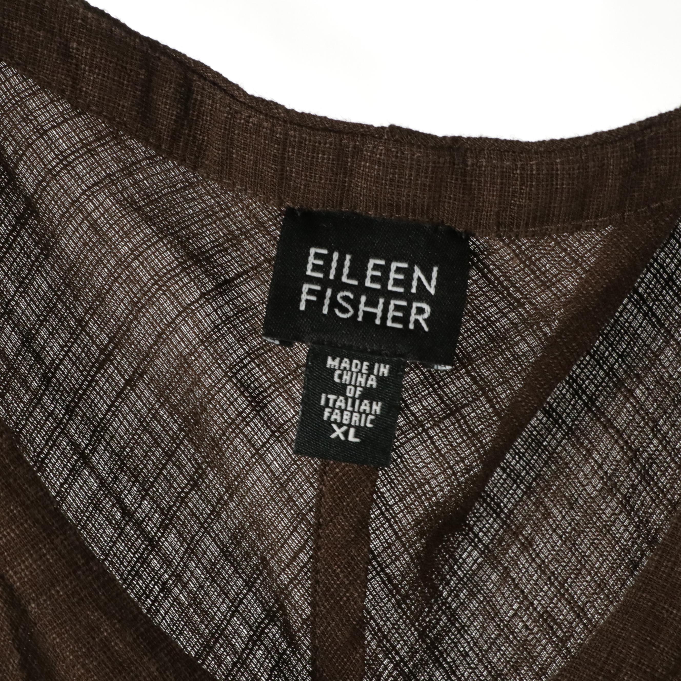 Eileen Fisher Linen Blend Maxi Dress with Alpaca & Merino Wool V-Neck Sweaters