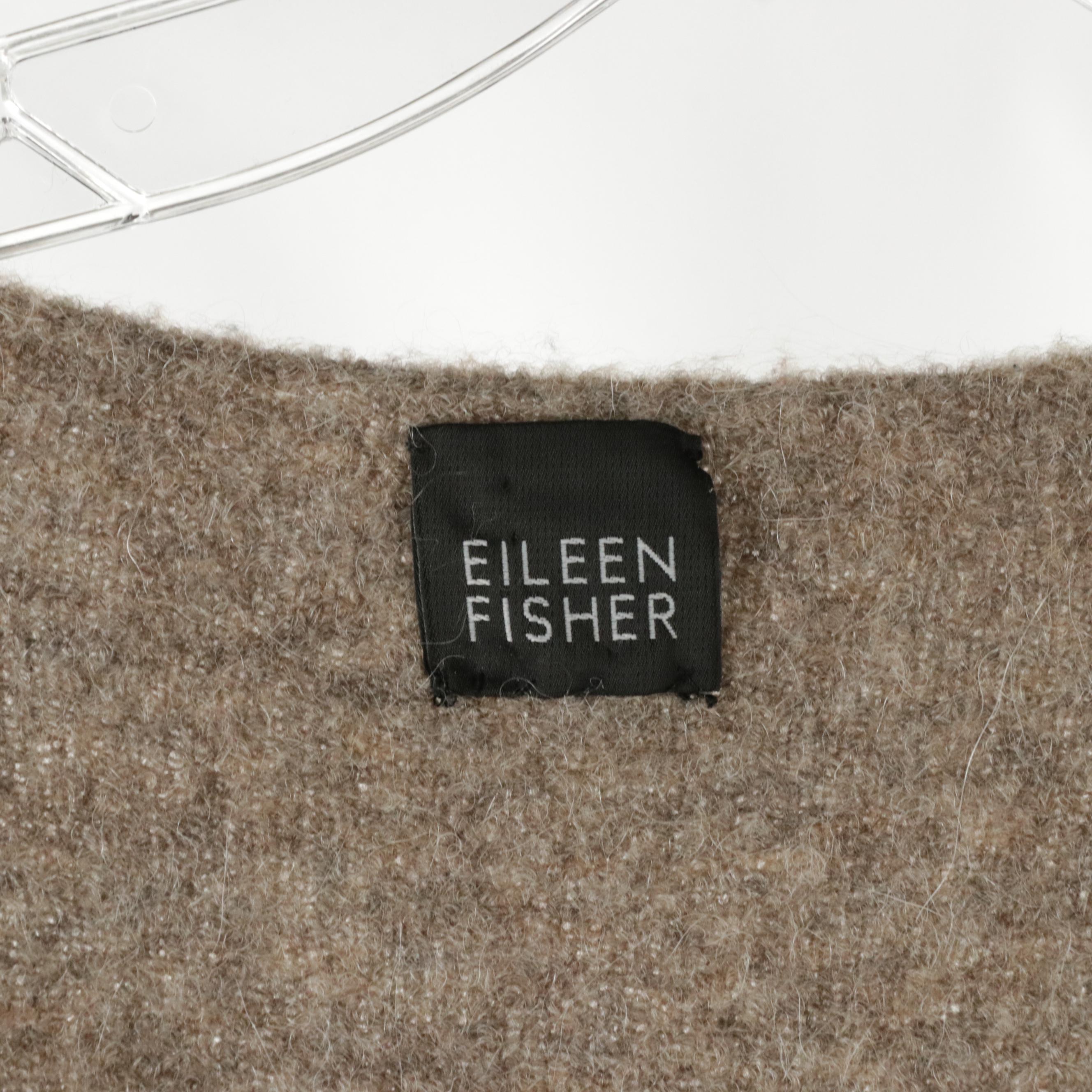 Eileen Fisher Linen Blend Maxi Dress with Alpaca & Merino Wool V-Neck Sweaters