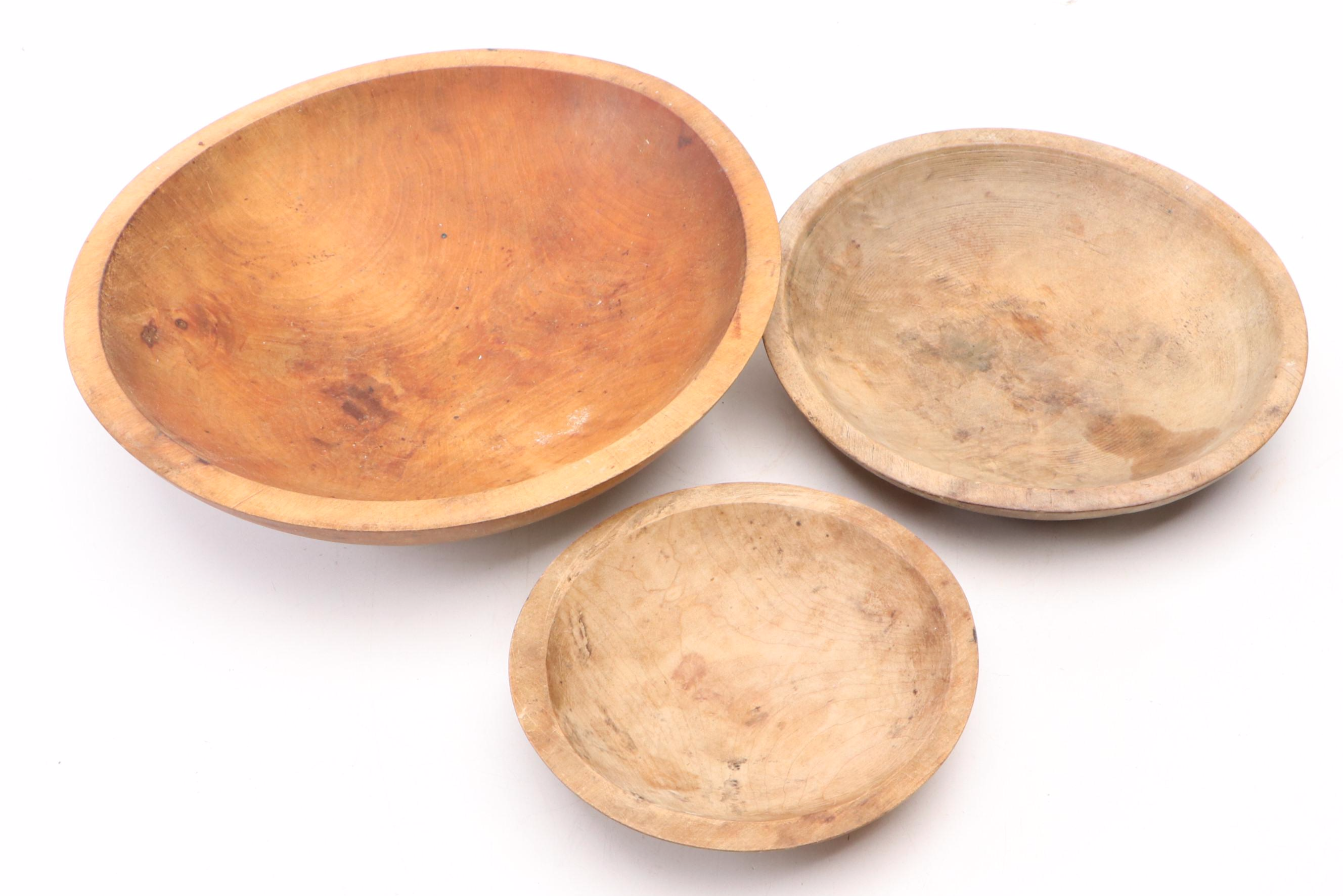 Vintage Munising and Other Turned Wood Bowls