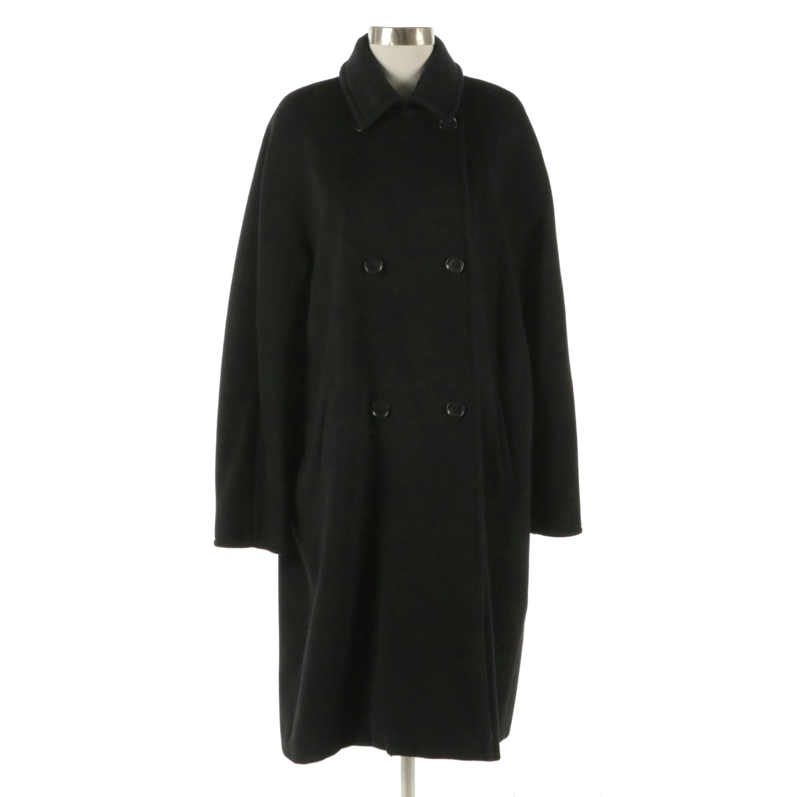 Max Mara Black Wool Double-Breasted Coat