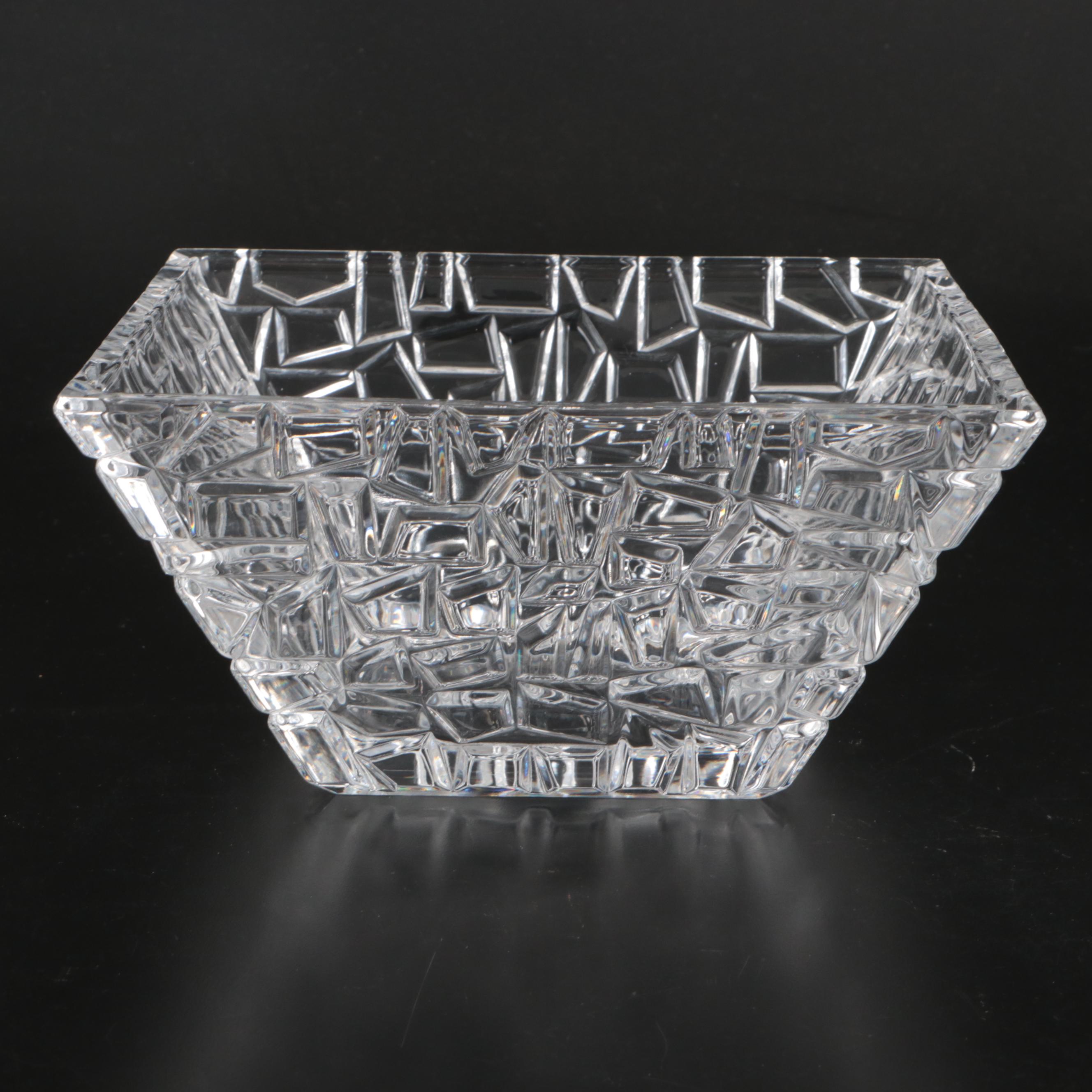 Tiffany & Co. Sierra Crystal Square Bowl and Rock Cut Crystal Tray