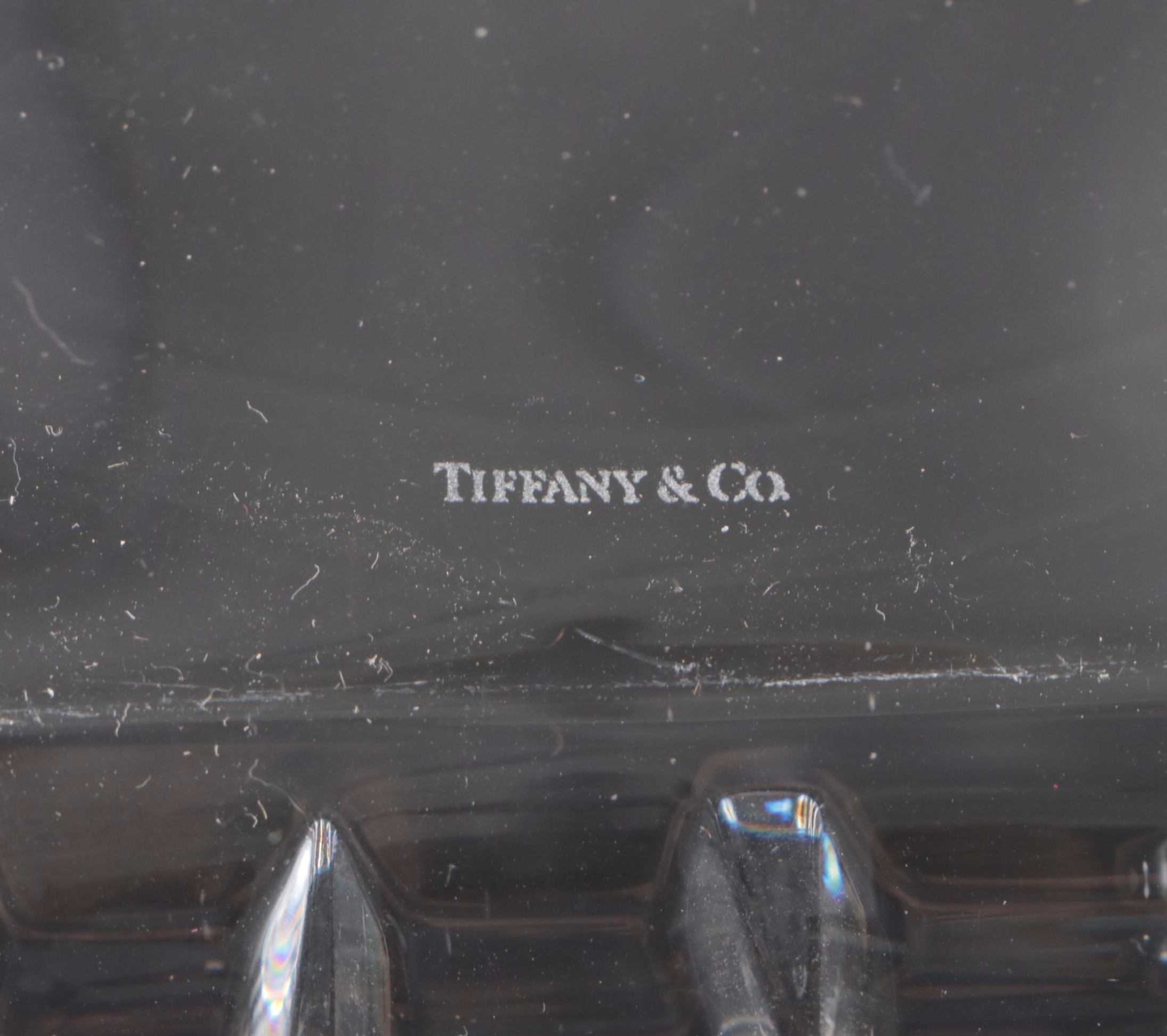 Tiffany & Co. Sierra Crystal Square Bowl and Rock Cut Crystal Tray