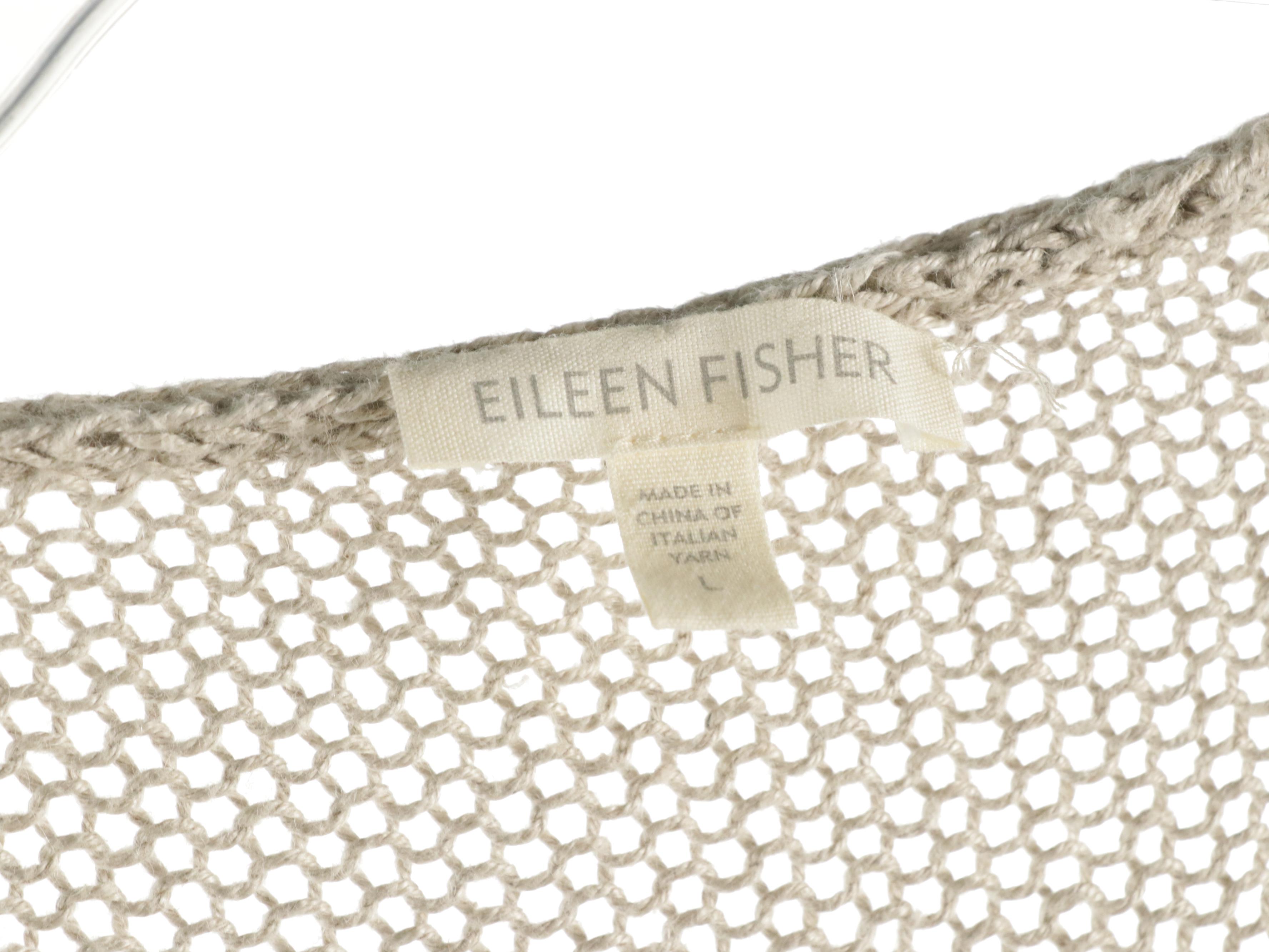 Eileen Fisher Linen Knit Sweater and Open Front Cardigan w/ Cotton Knit Sweater