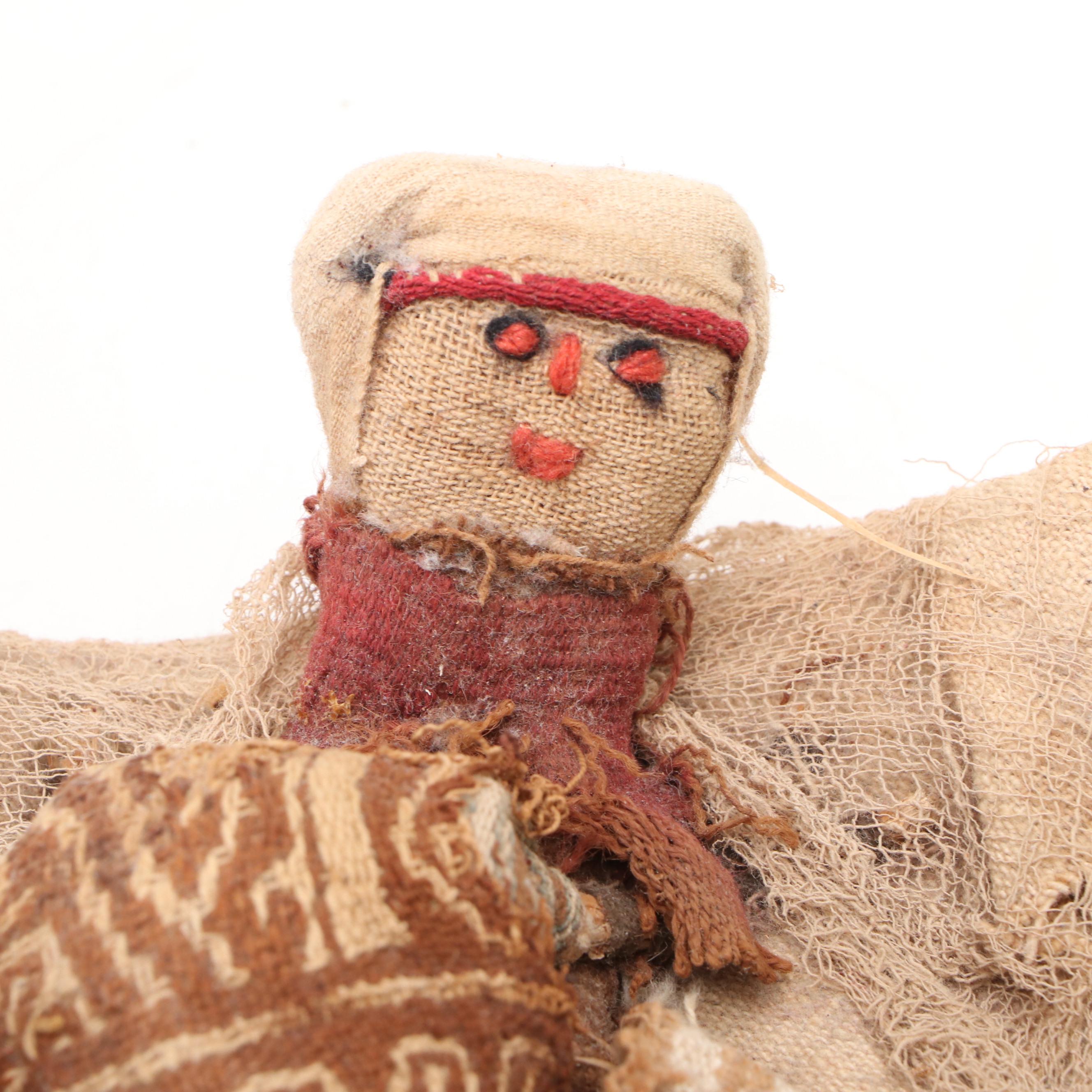 Peruvian Hand-Crafted Chancay Birthing Mother & Baby Ritual Dolls