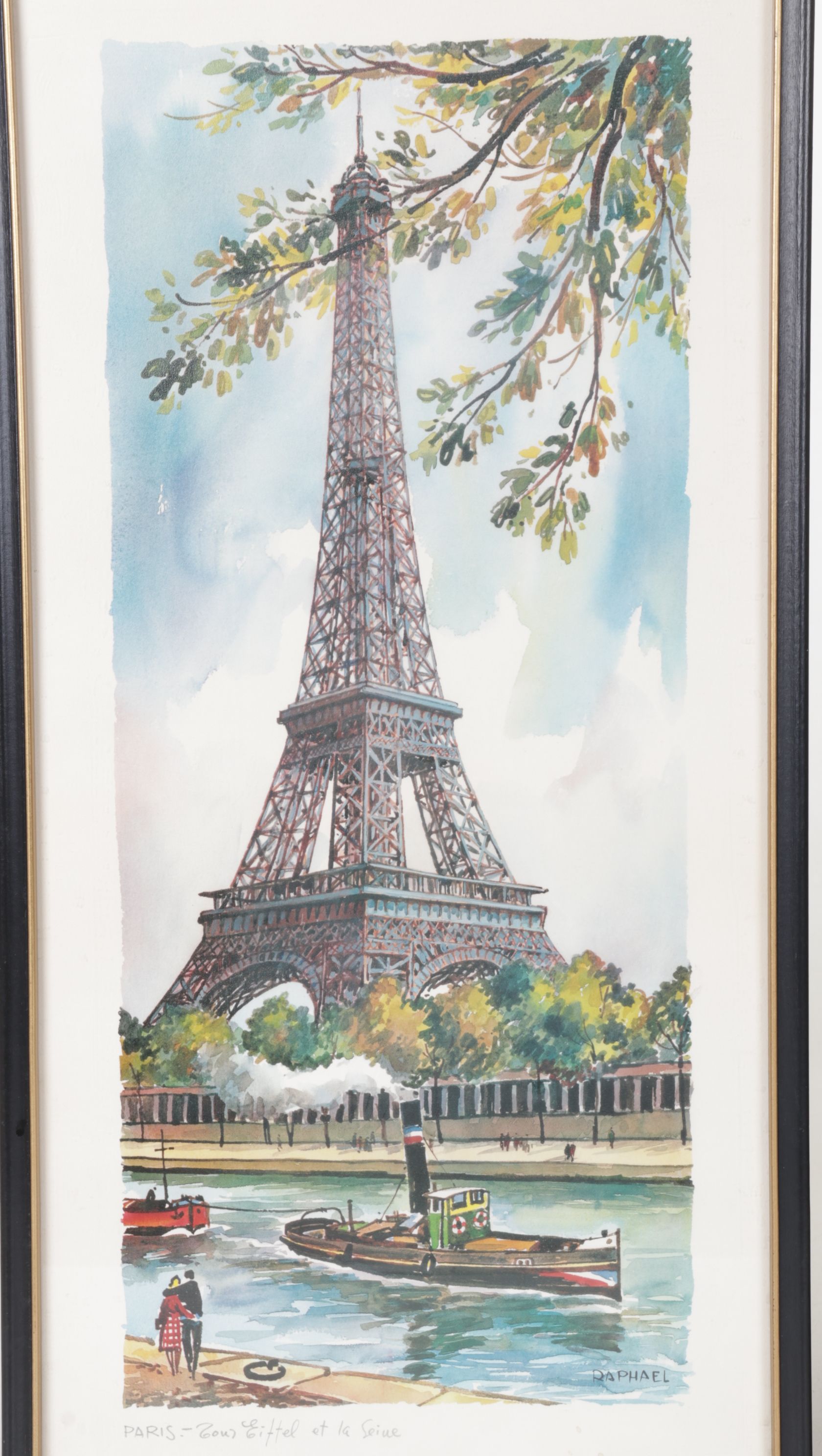 Offset Lithographs After Raphael of Street Scenes at Parisian Landmarks