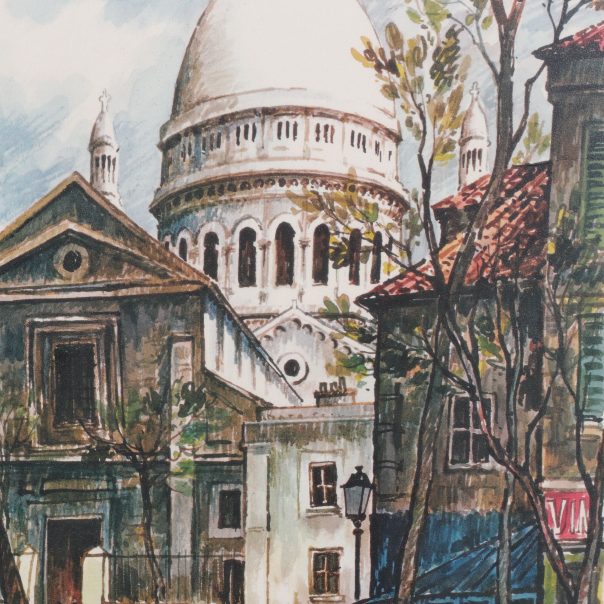 Offset Lithographs After Raphael of Street Scenes at Parisian Landmarks