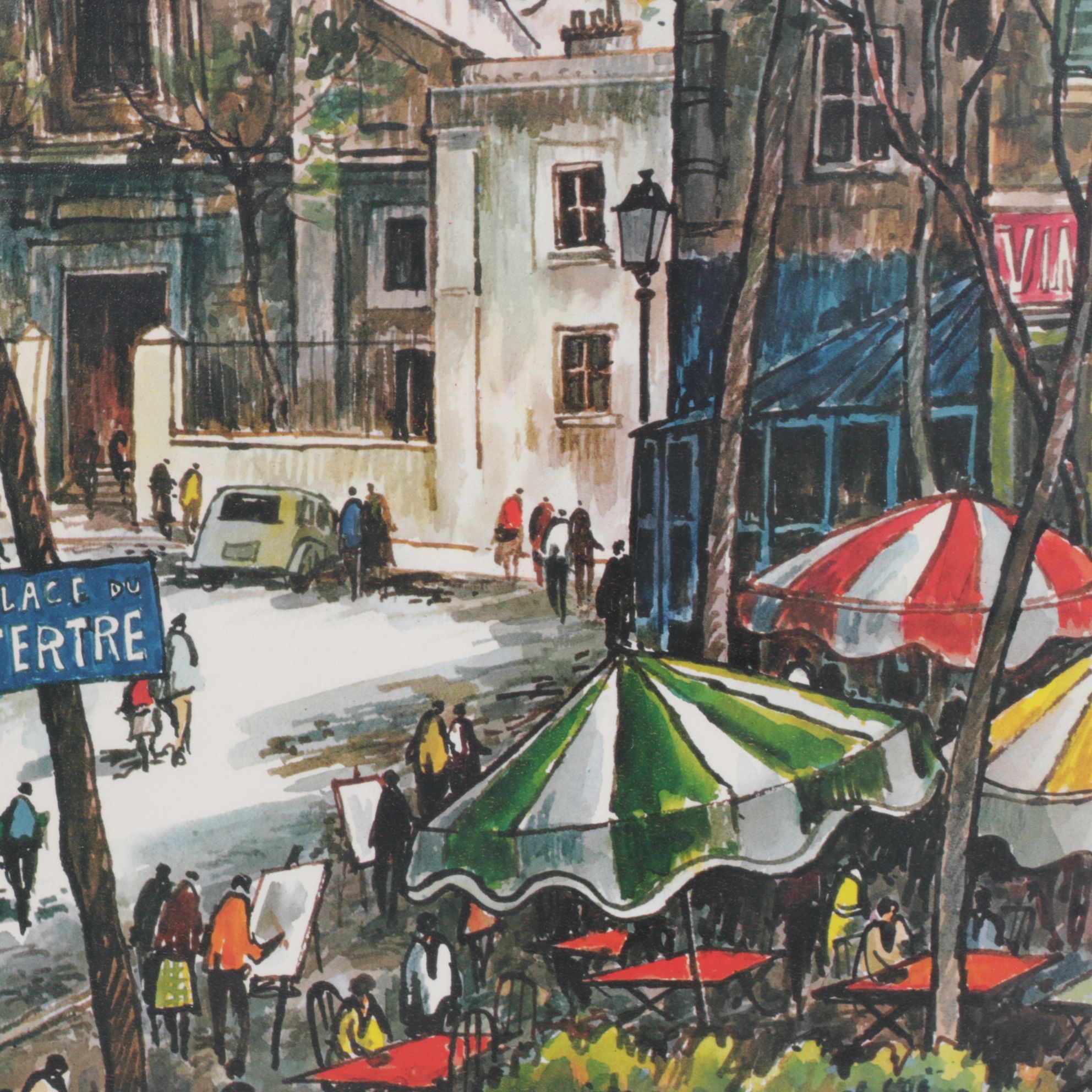 Offset Lithographs After Raphael of Street Scenes at Parisian Landmarks