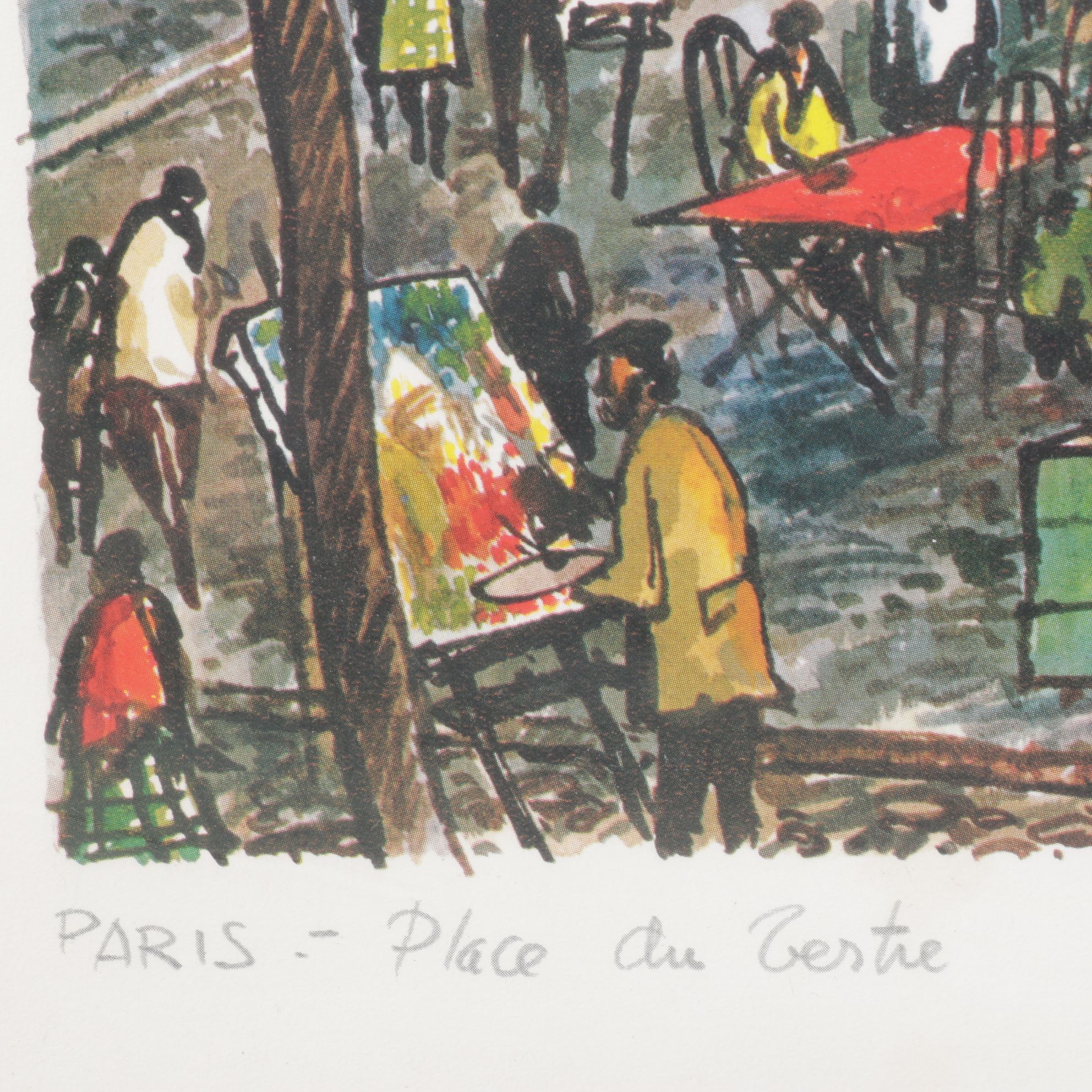 Offset Lithographs After Raphael of Street Scenes at Parisian Landmarks