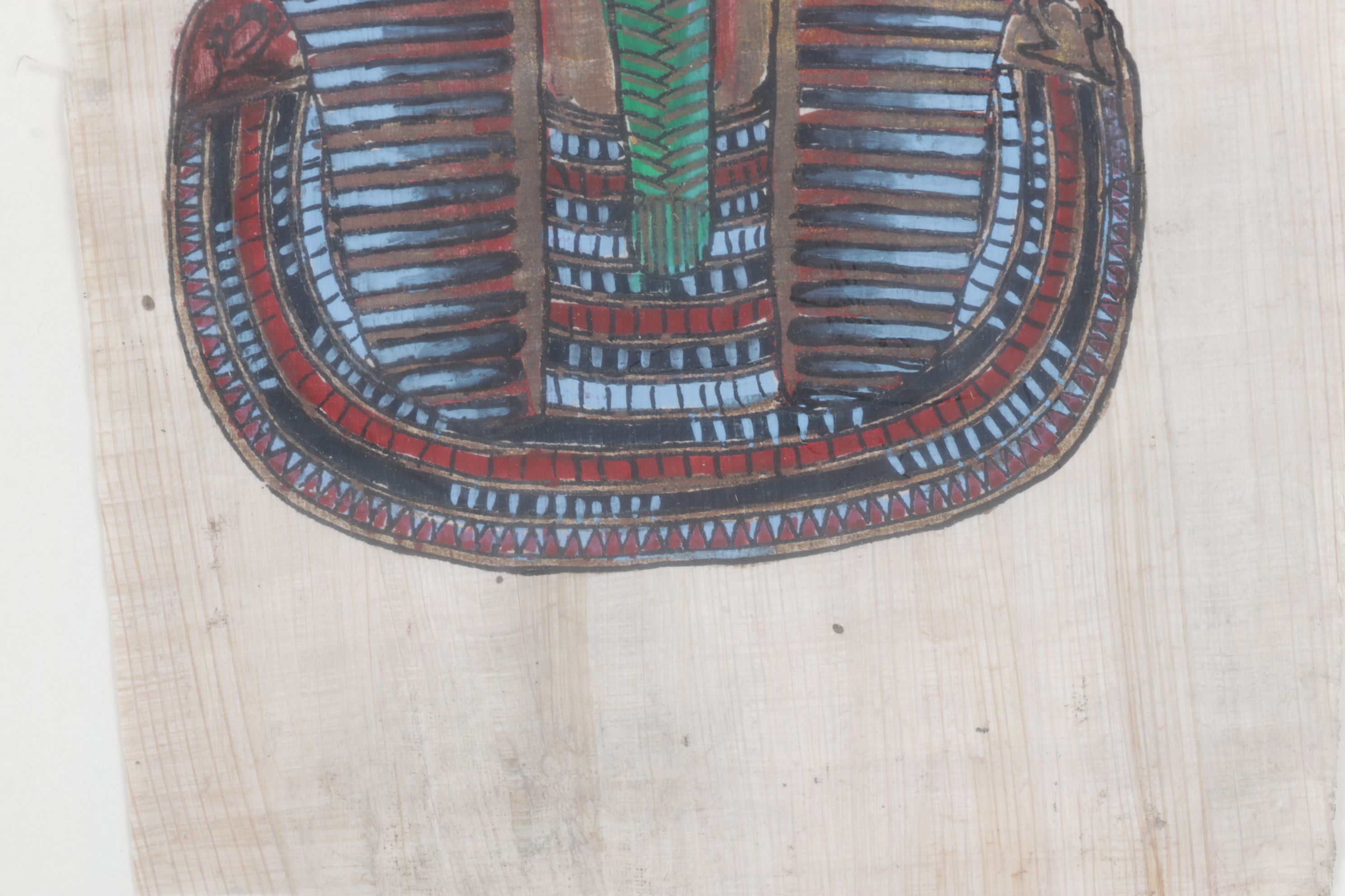 Pair of Egyptian Styled Souvenir Gouache Paintings on Papyrus, Late 20th Century