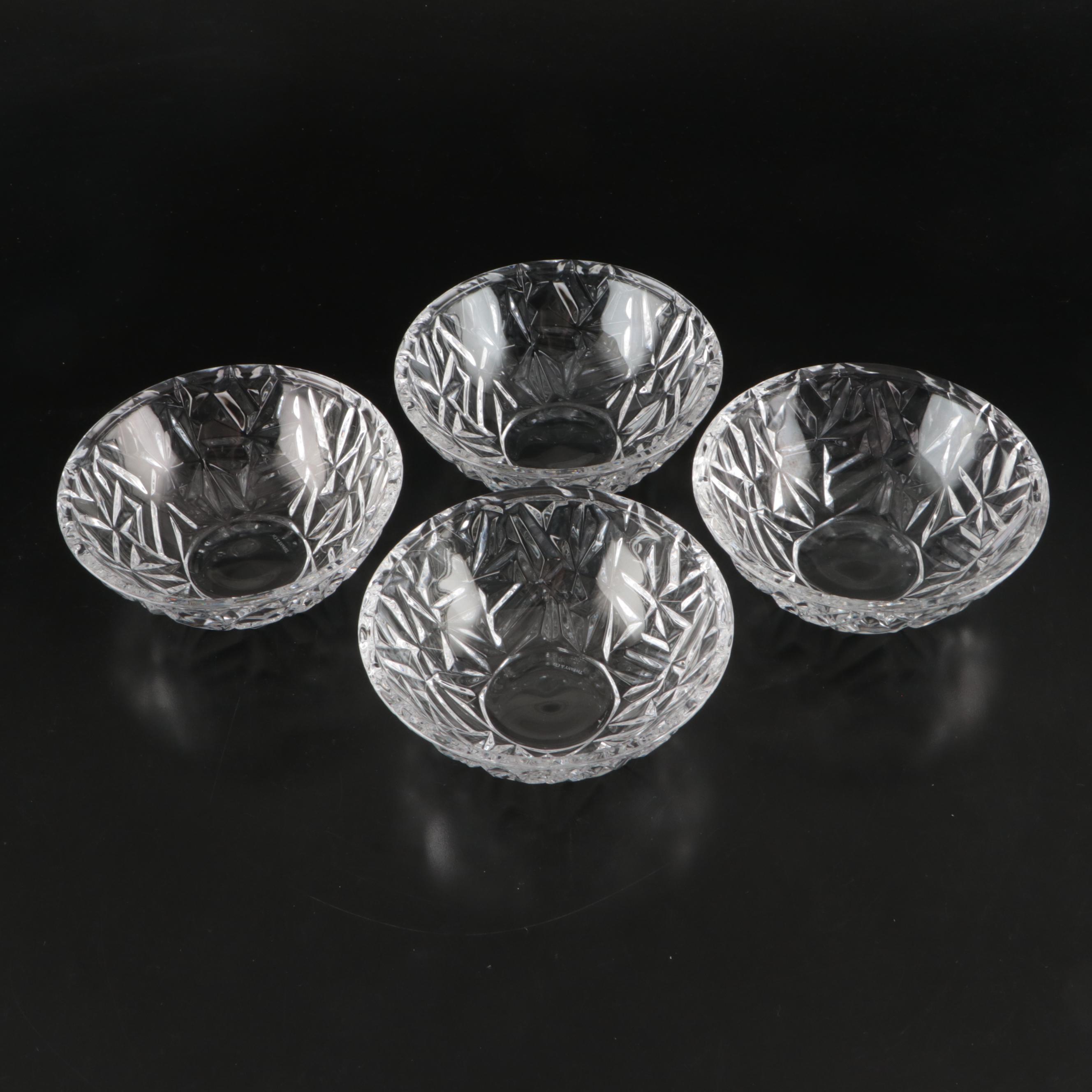 Tiffany & Co. "Rock Cut" Crystal Round Bowls