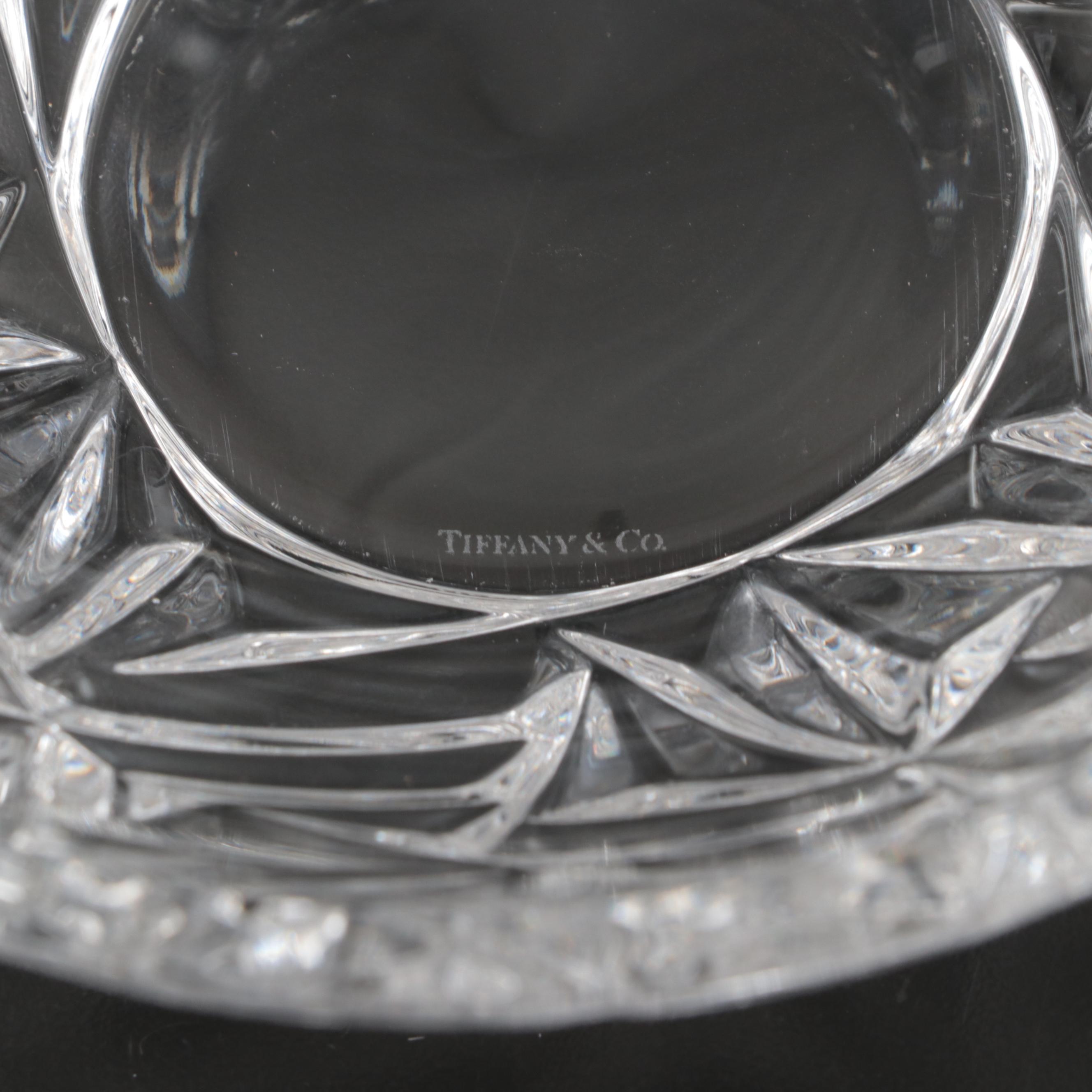 Tiffany & Co. "Rock Cut" Crystal Round Bowls