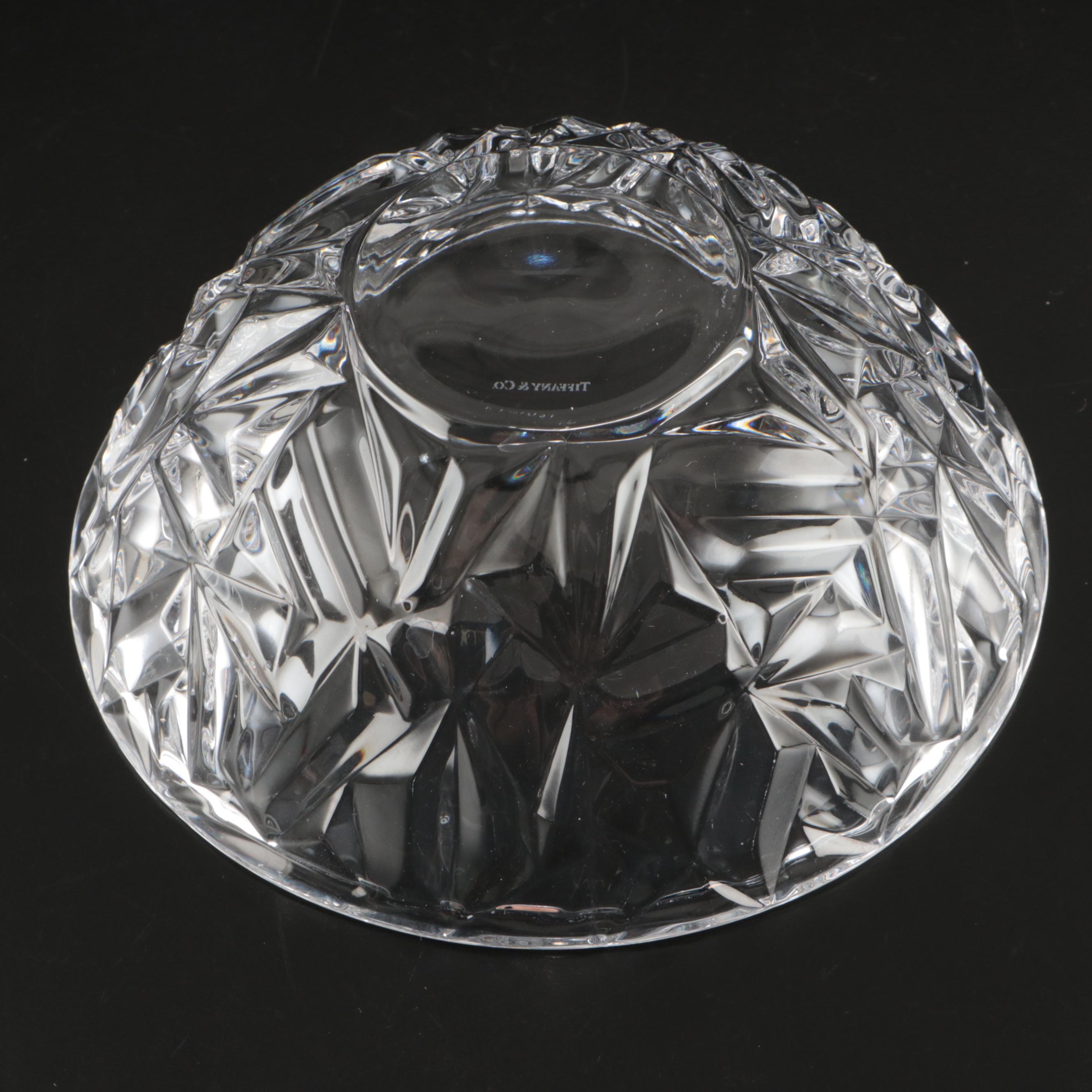 Tiffany & Co. "Rock Cut" Crystal Round Bowls