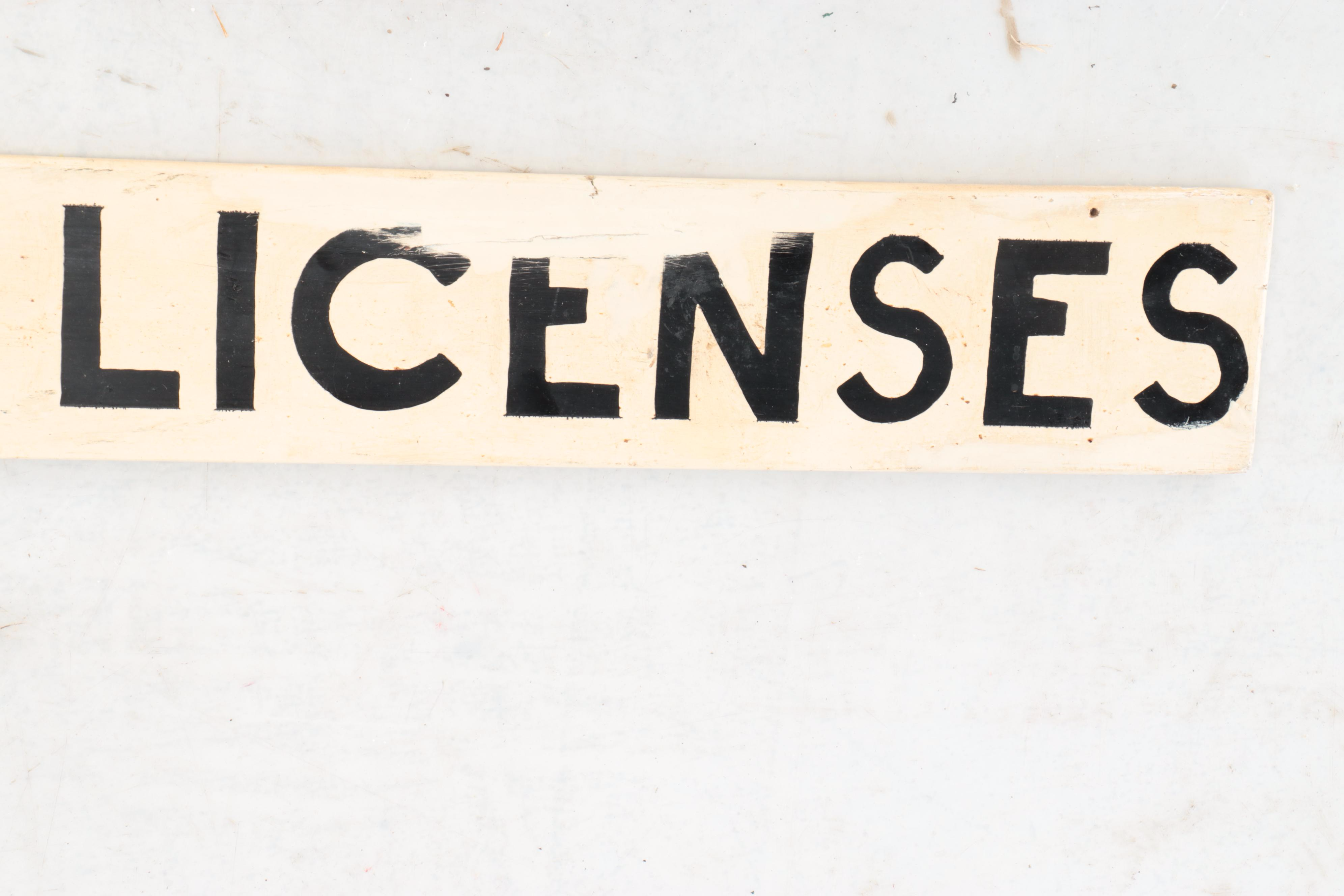 "Hunting and Fishing Licenses" Wooden Sign