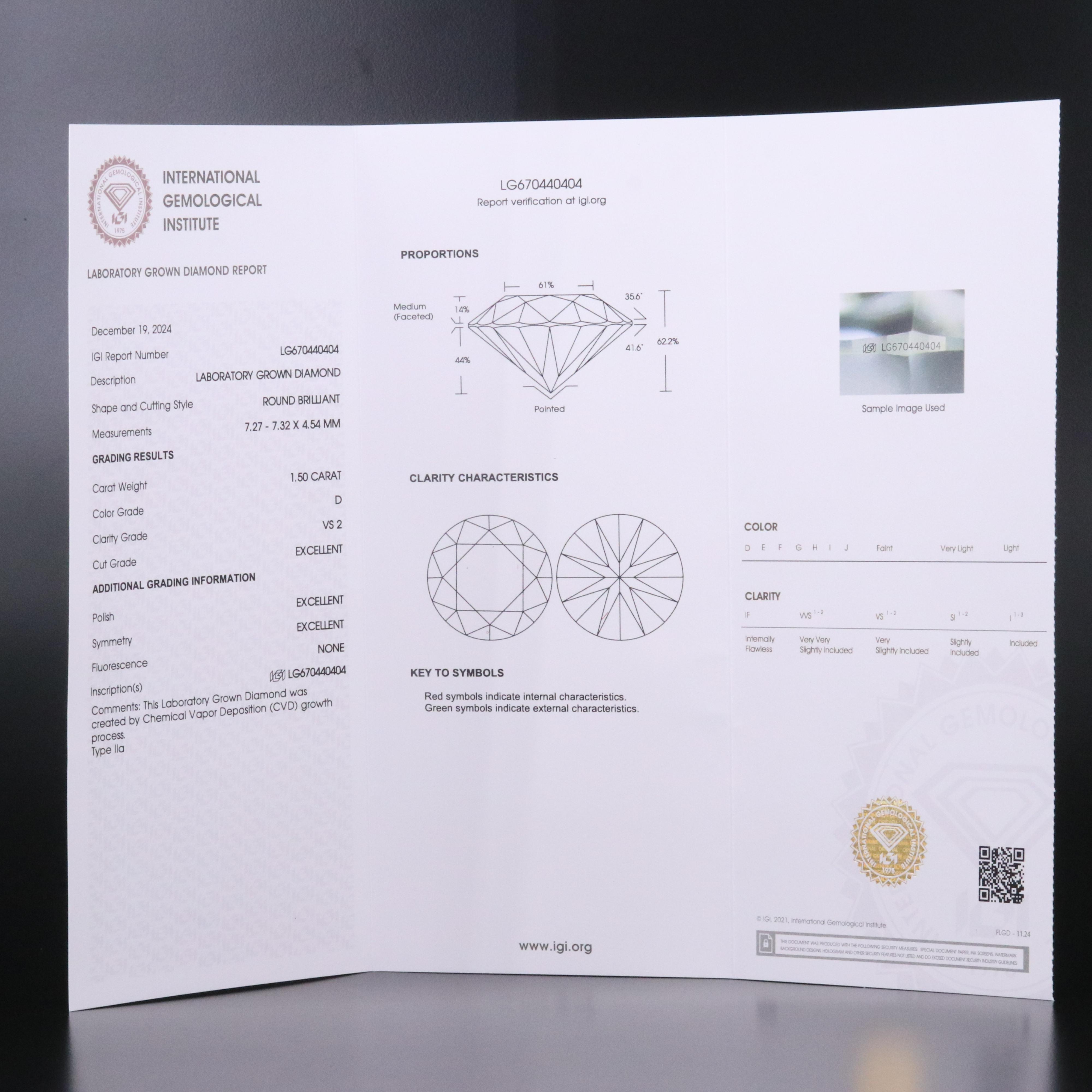 14K 1.50 CT Lab Grown Diamond Bezel Necklace with IGI Report