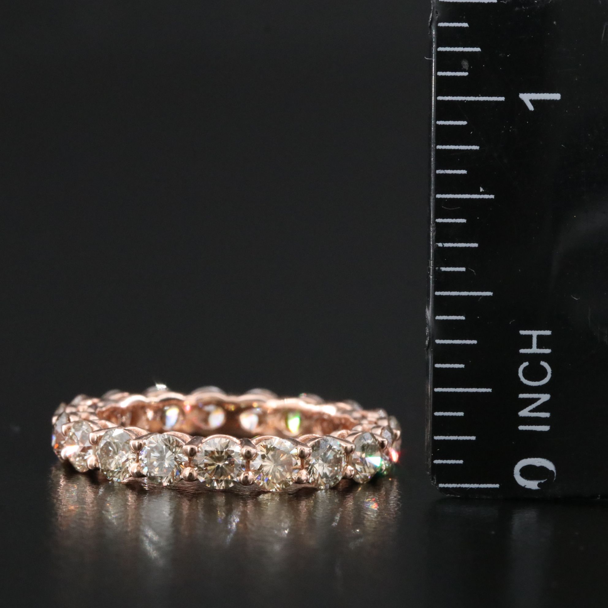 14K Rose Gold 3.09 CTW Diamond Eternity Band with IGI Jewelry Report