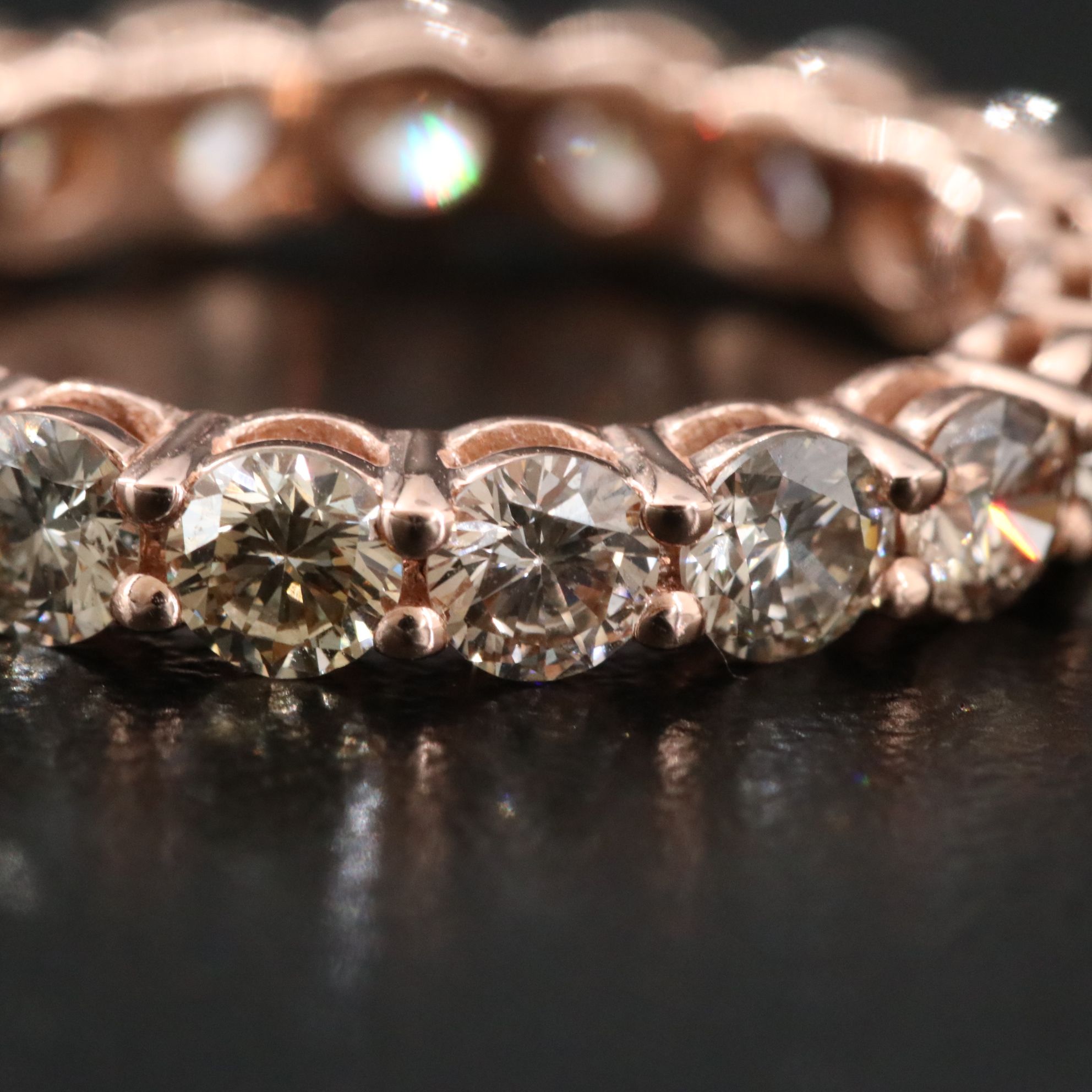 14K Rose Gold 3.09 CTW Diamond Eternity Band with IGI Jewelry Report