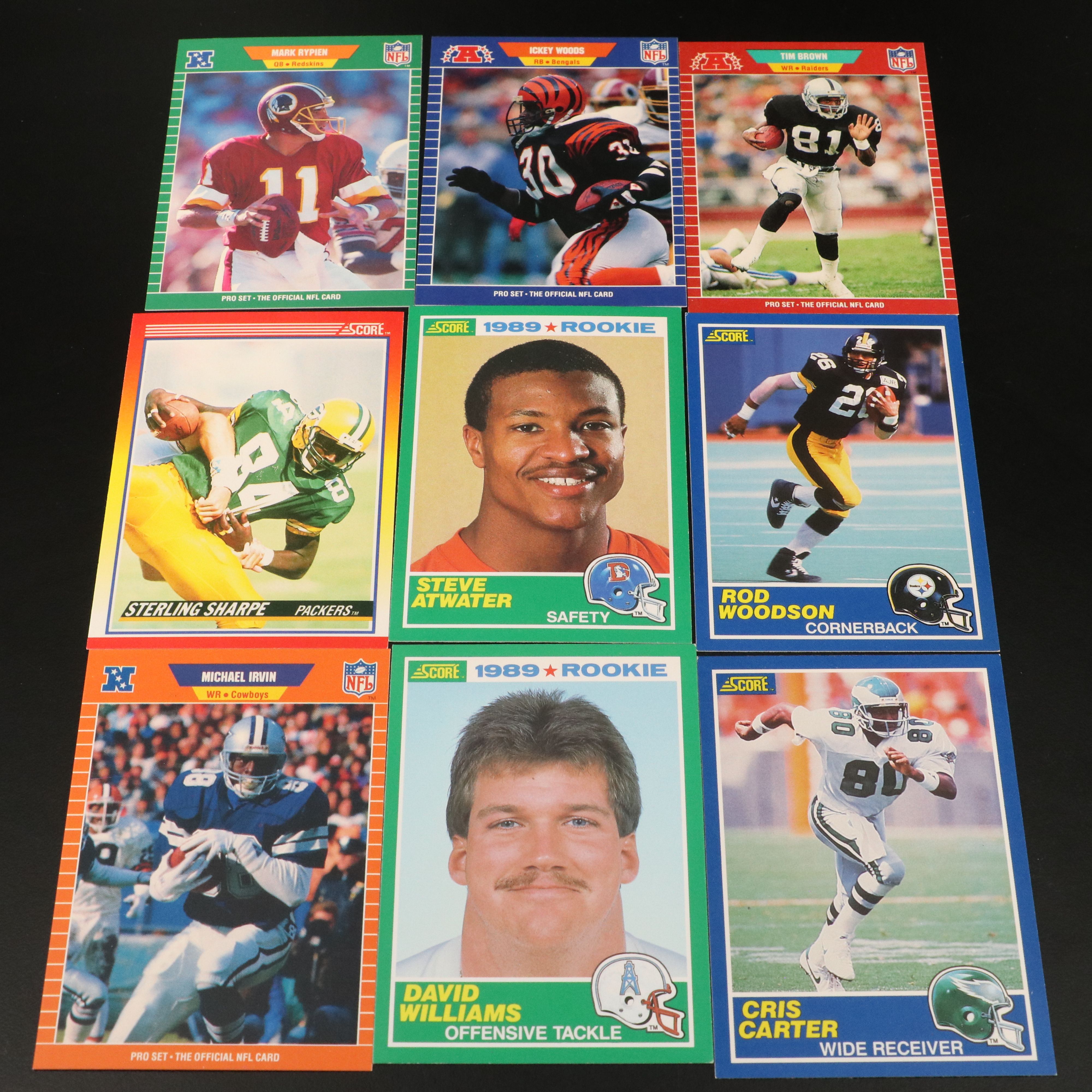 Pro Set with Other Football Cards Featuring Steve Atwater Rookie and More
