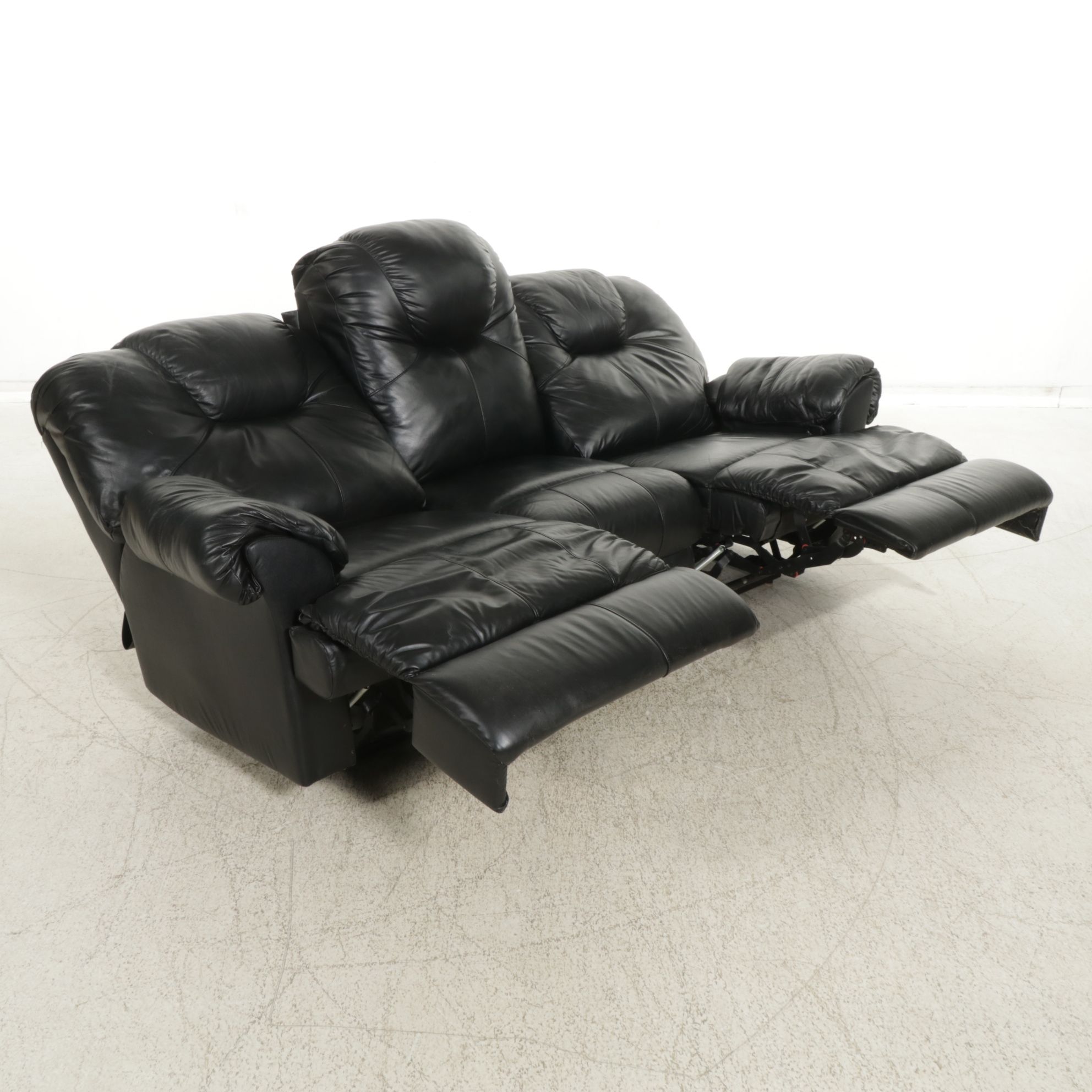 Leather Upholstered Recliner Sofa, 21st Century