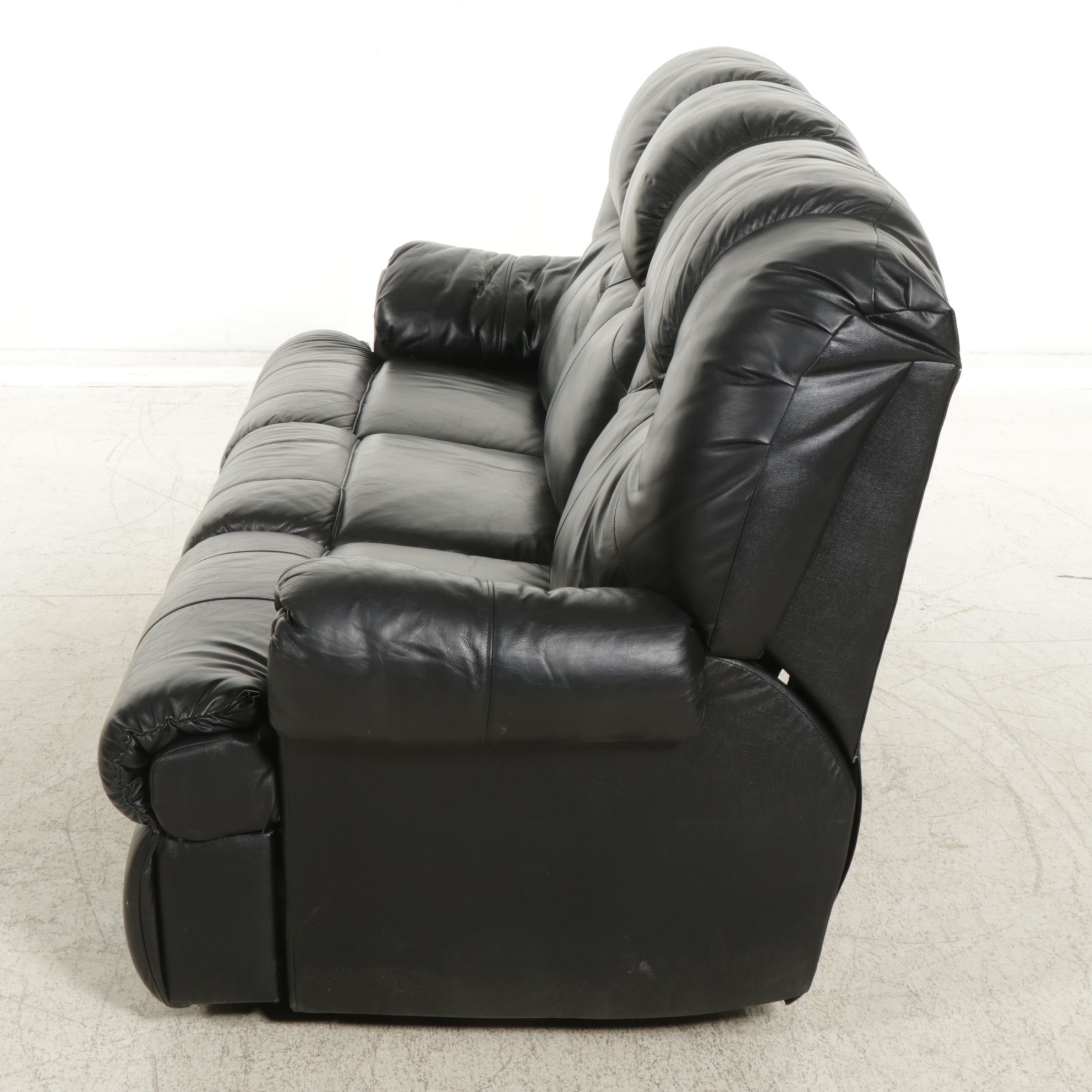 Leather Upholstered Recliner Sofa, 21st Century