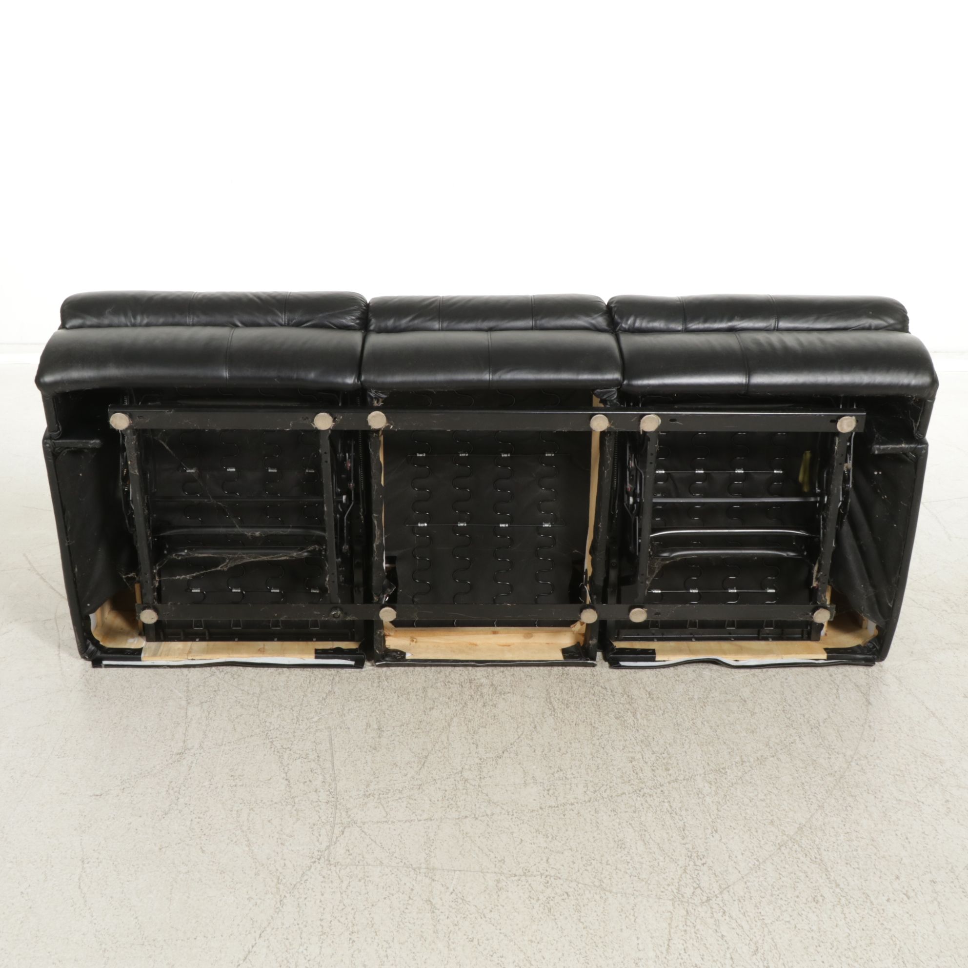 Leather Upholstered Recliner Sofa, 21st Century