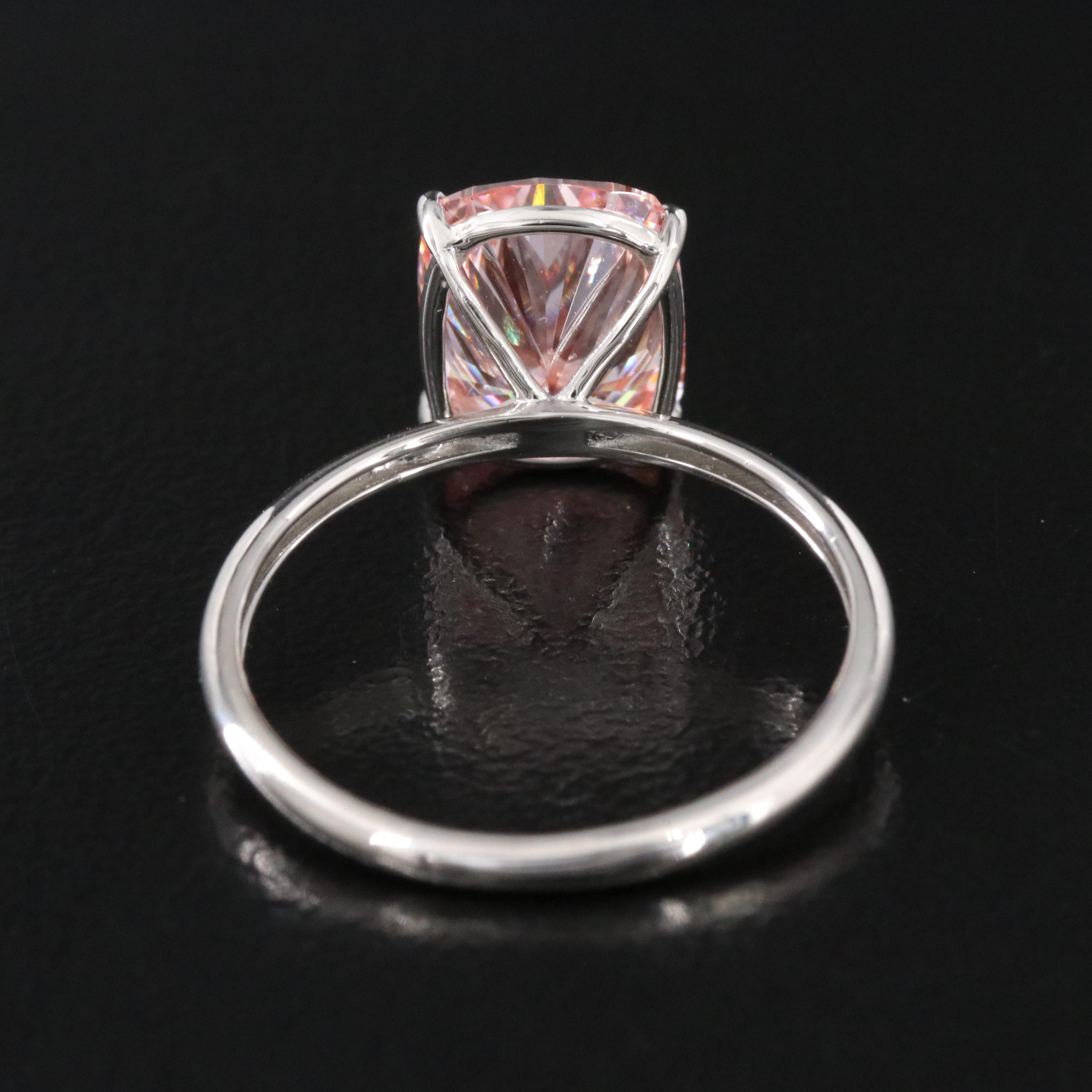 Platinum 3.11 CT Lab Grown Fancy Pink Diamond Solitaire Ring with IGI Report