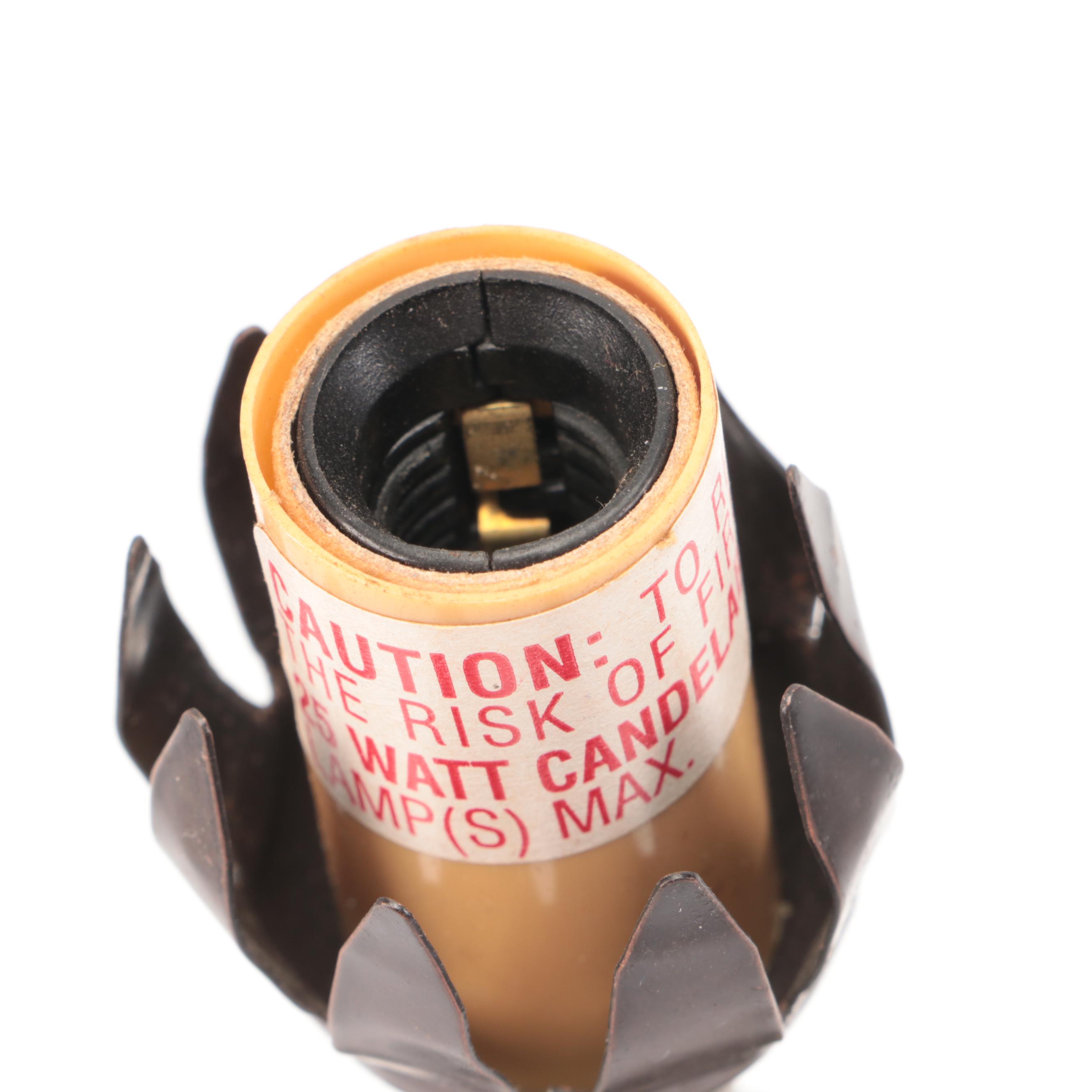 Art Nouveau Style Tree with Art Deco Style Female Figural Metal Table Lamps