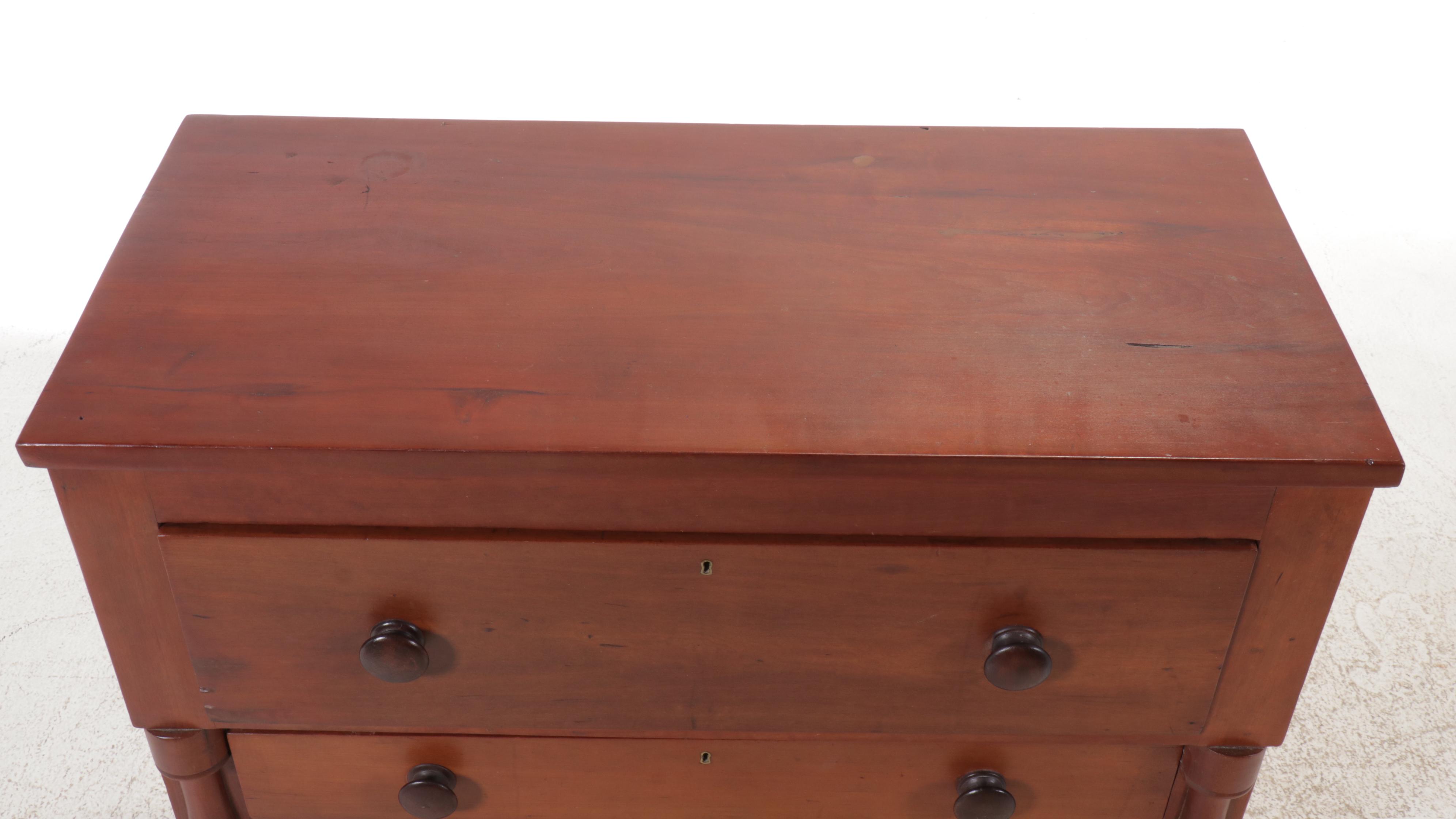 American Empire Cherry Four-Drawer Chest, 19th Century