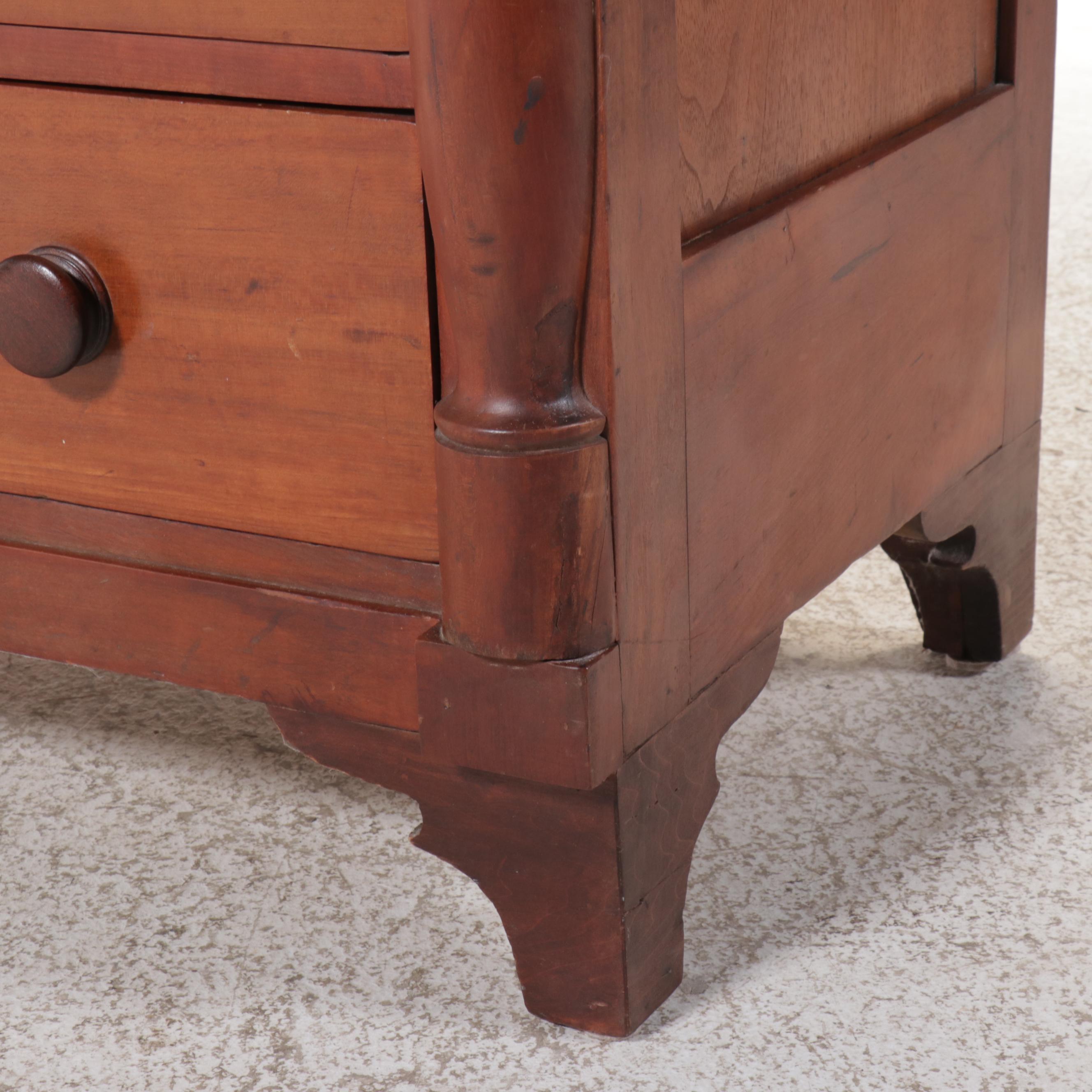 American Empire Cherry Four-Drawer Chest, 19th Century