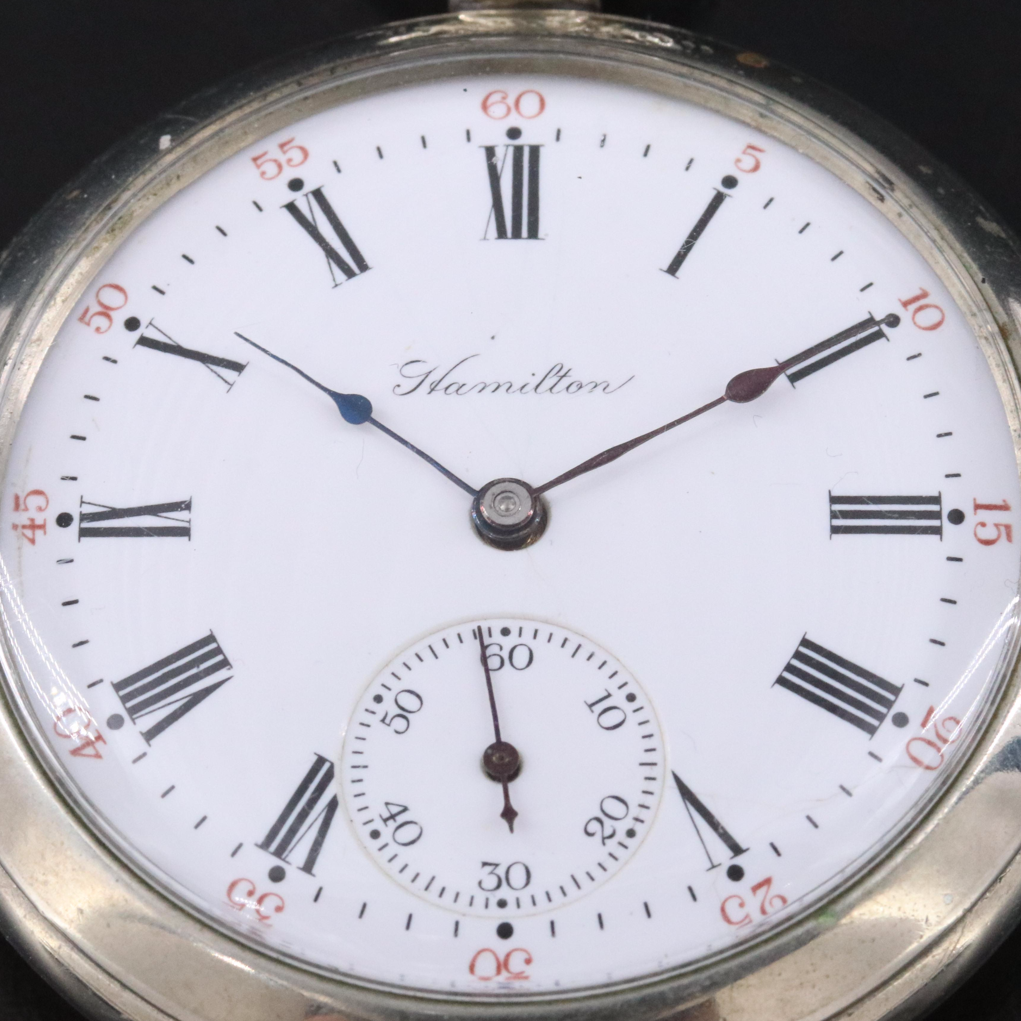 1910 Hamilton Watch Co. Pocket Watch with Exhibition Case Back