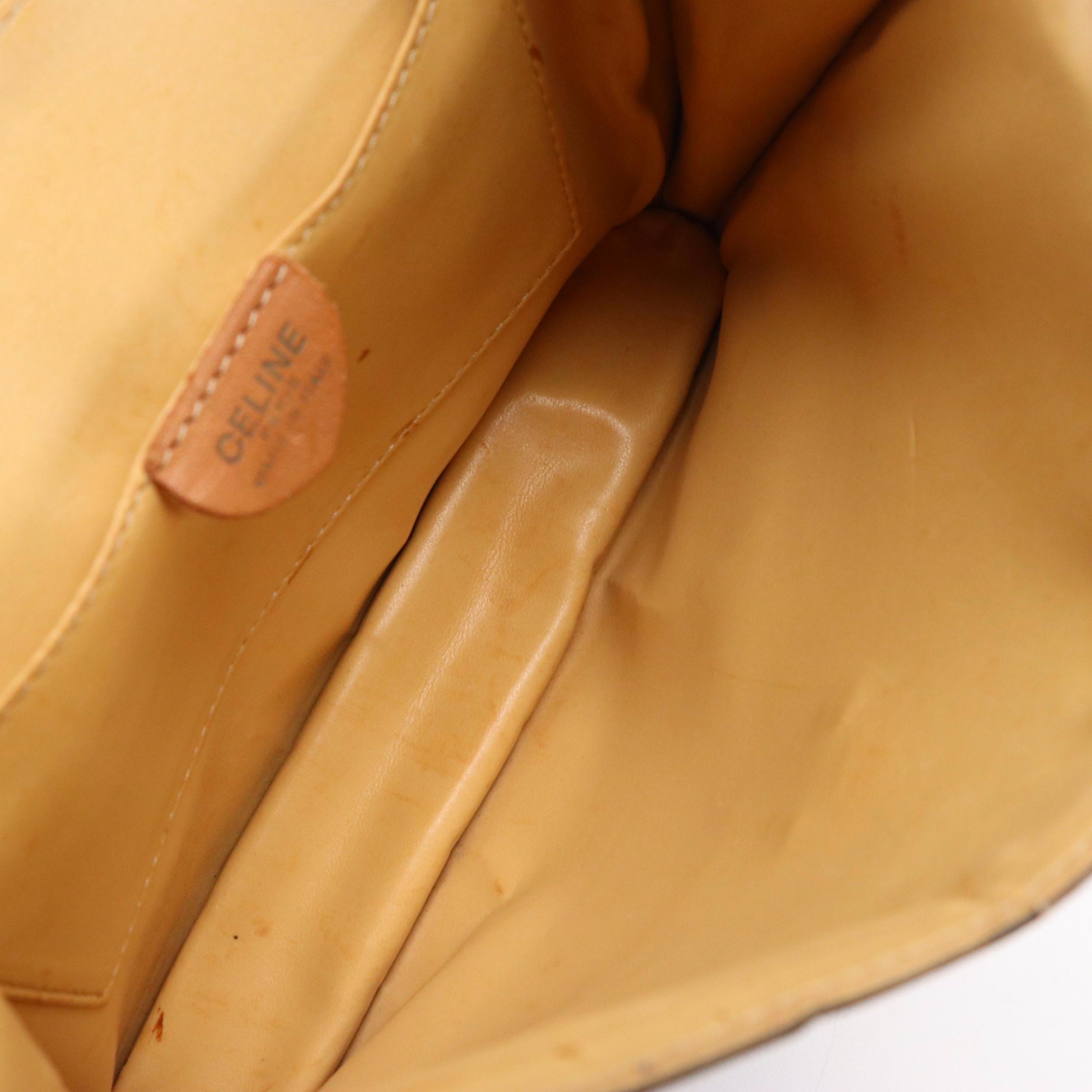 Celine Front Flap Convertible Crossbody Bag in Macadam Canvas and Leather Trim