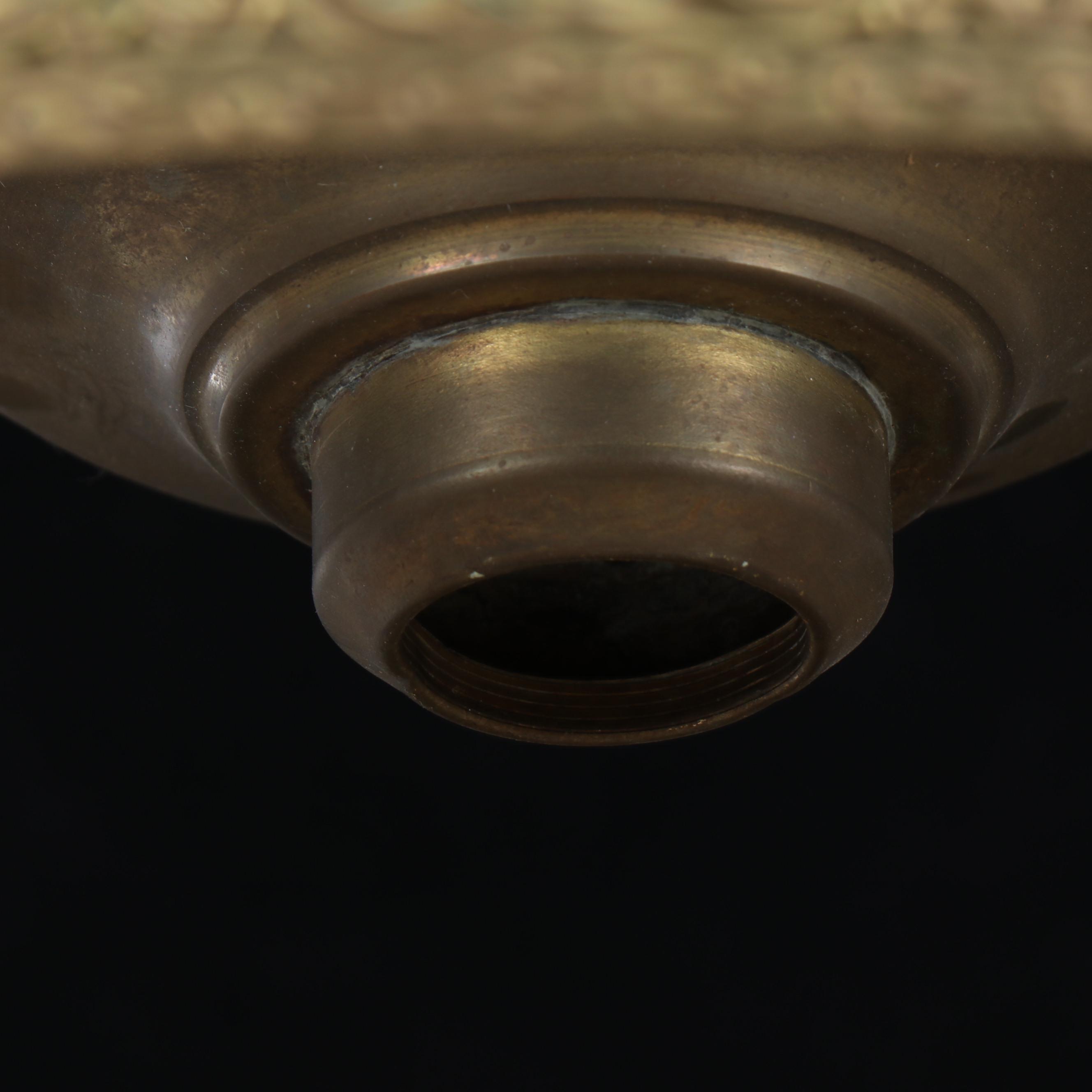 Victorian Hall Pendant Light Font with Frame, and Milk Glass Pendant Shade