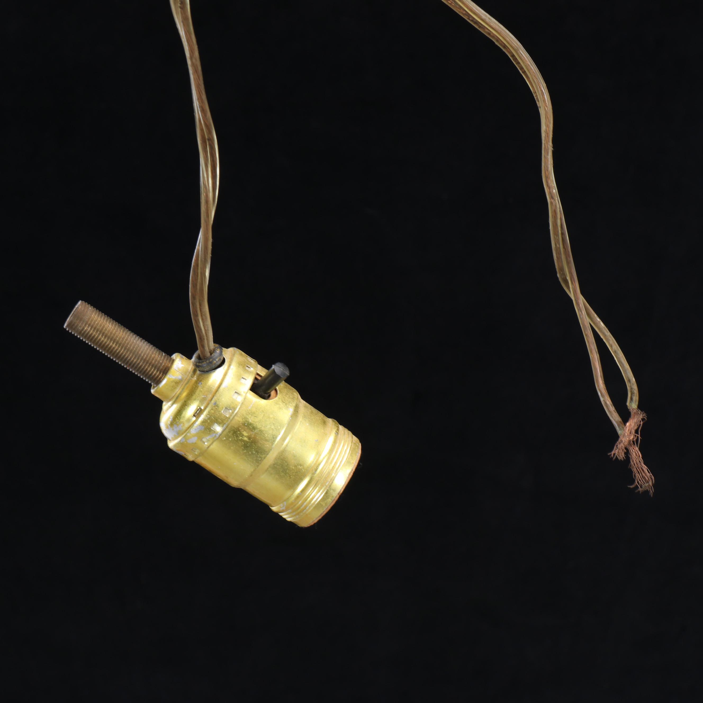 Victorian Hall Pendant Light Font with Frame, and Milk Glass Pendant Shade