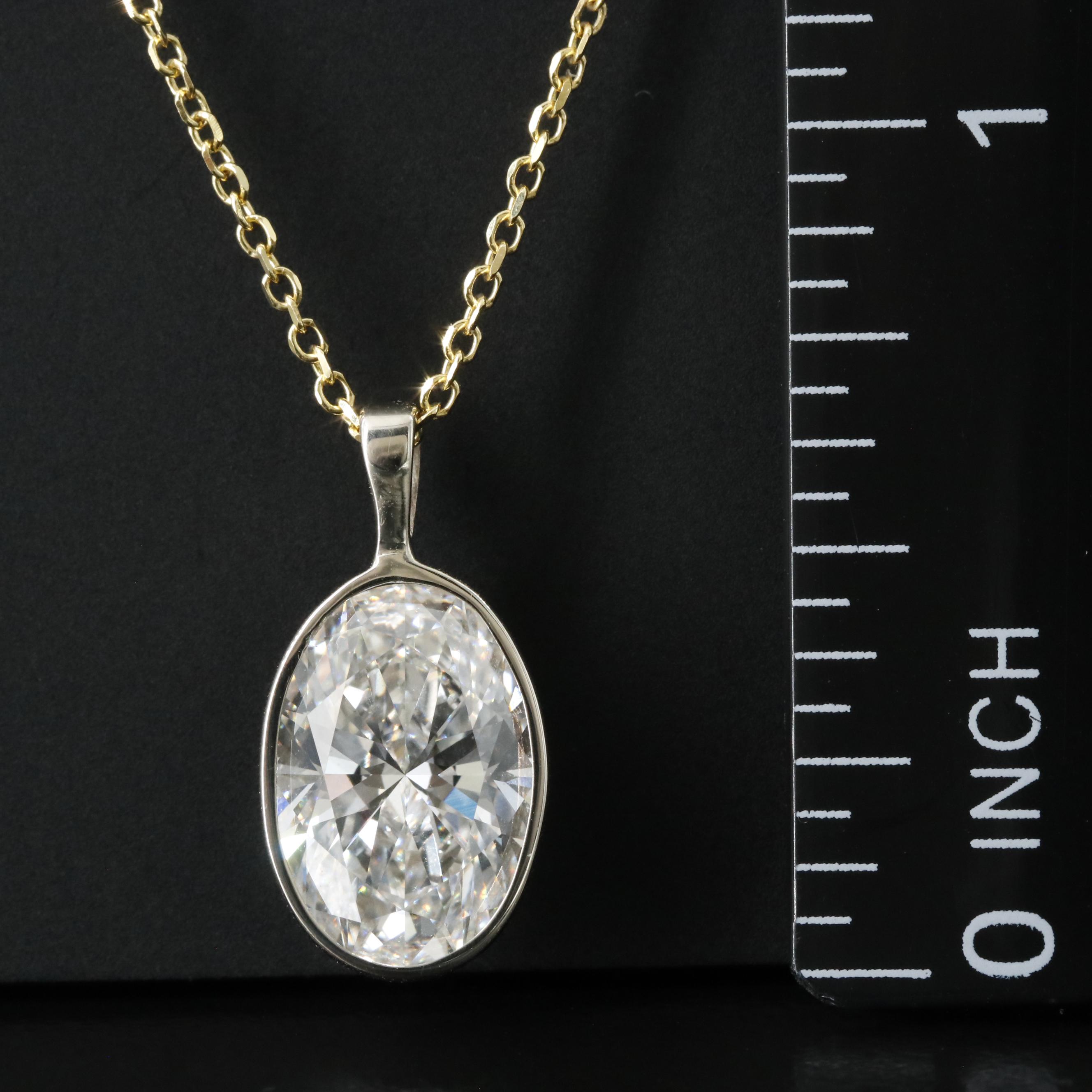 14K Two Tone Gold 3.04 CT Lab Grown Diamond Pendant Necklace with IGI Report